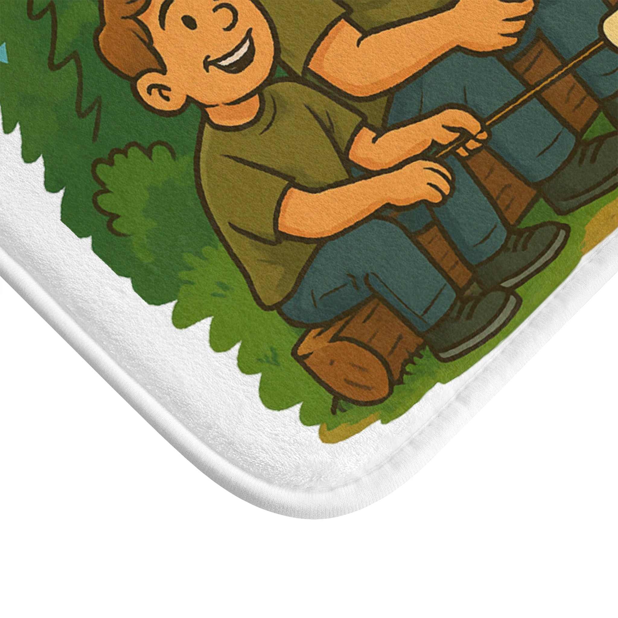 Camping Bath Mat - Fun Campers Design, Outdoor Decor, S'mores Lovers Gift, Bathroom Accessory, Family Camping Theme