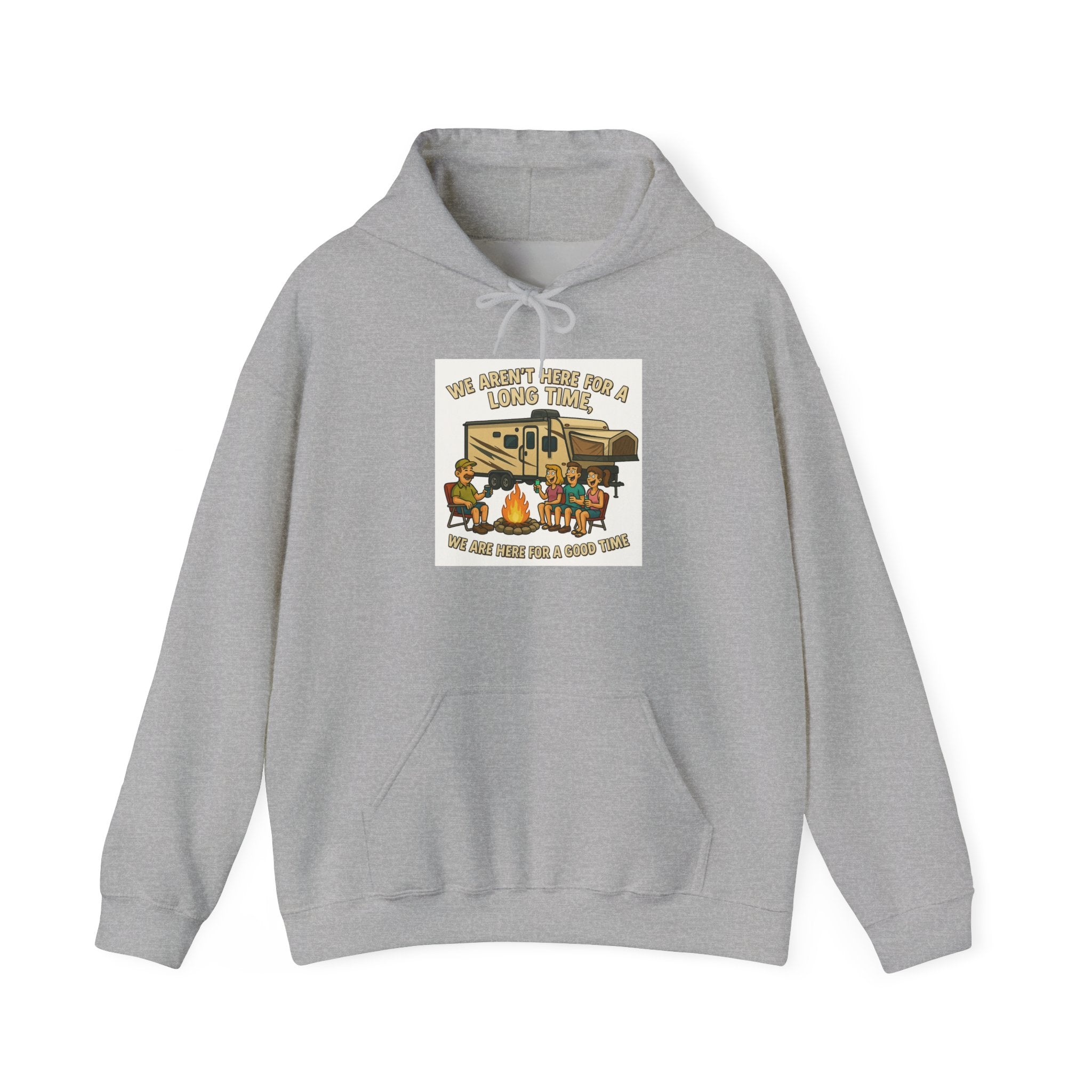 Adventure Awaits Graphic Hoodie - We aren't here for a long time, we are here for a good time