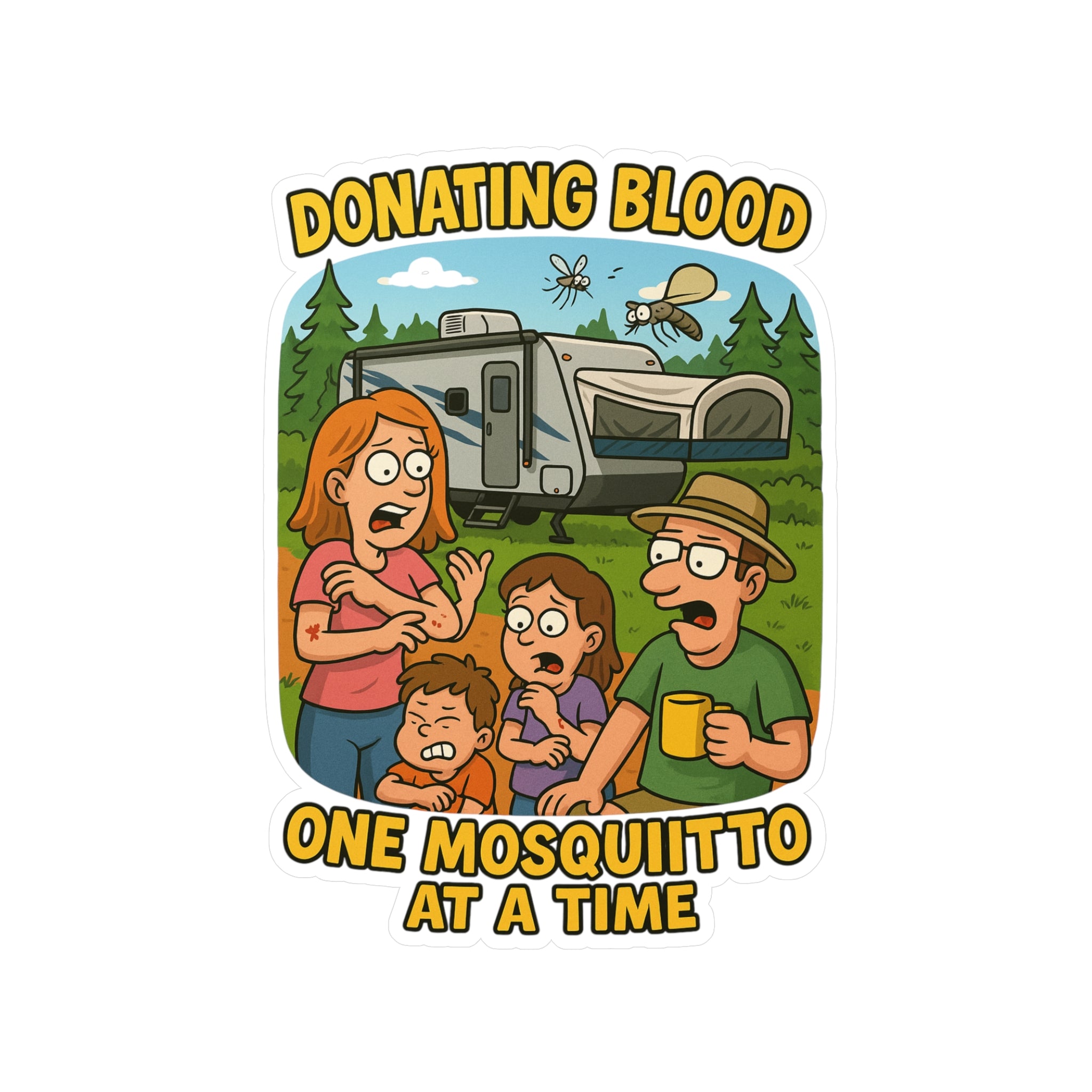 Humorous Vinyl Decals for Outdoor Lovers, Camping Stickers, Fun Stickers, Cartoons, Outdoor Humor, Gift for Campers