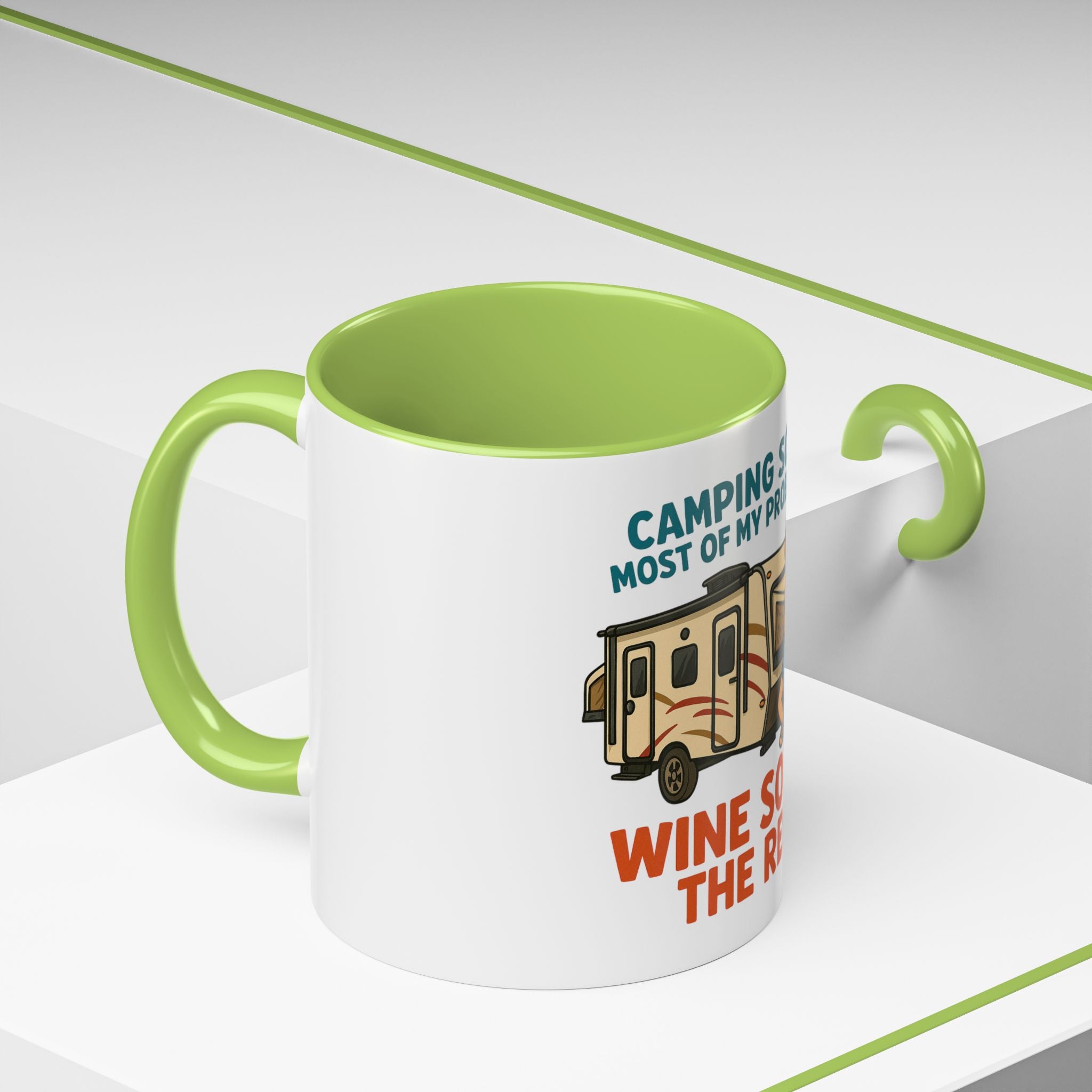 Camping Coffee Mug - Wine Solves the Rest - Fun Camper Mug for Nature Lovers, Gift for Adventurers, Travel Mug, Coffee Lover's Gift