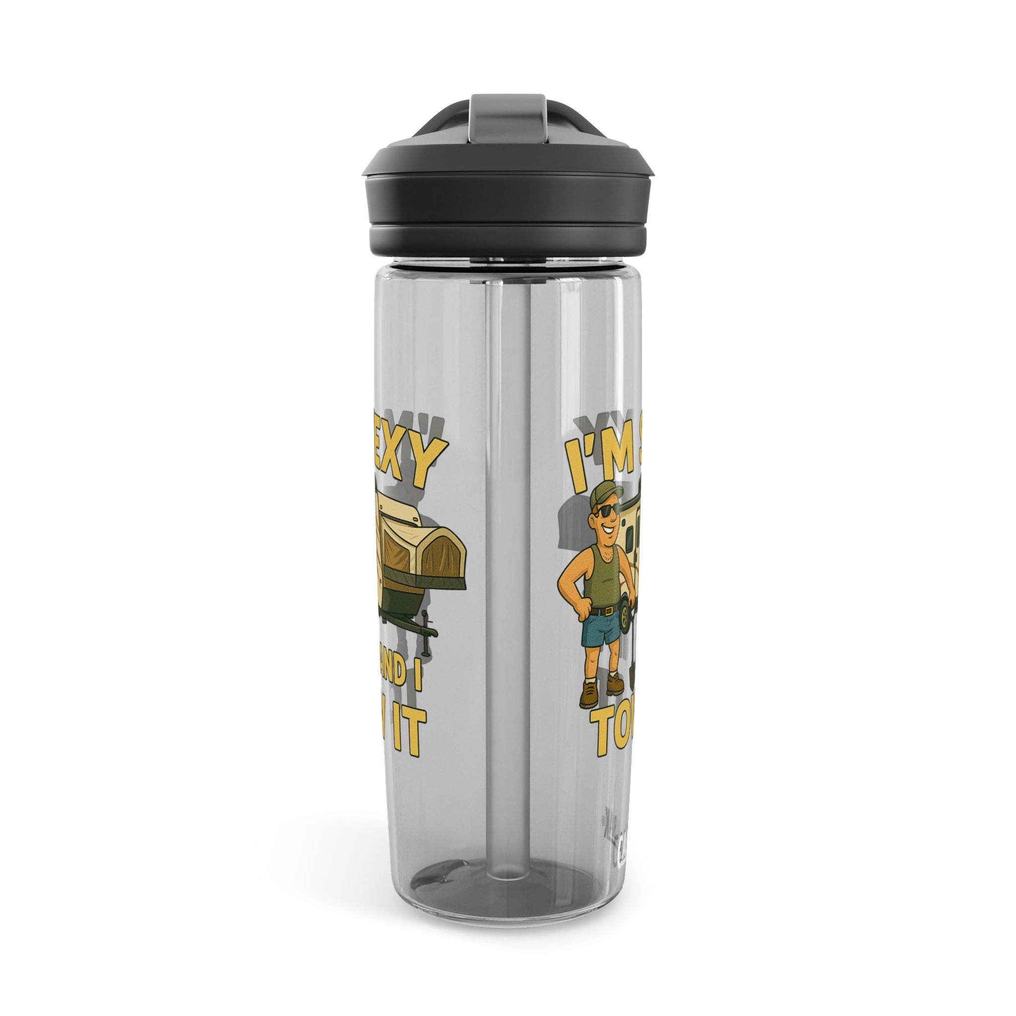Funny Camper Water Bottle, 20oz/25oz, Outdoor Gear, Camping Gift, Humorous Hydration