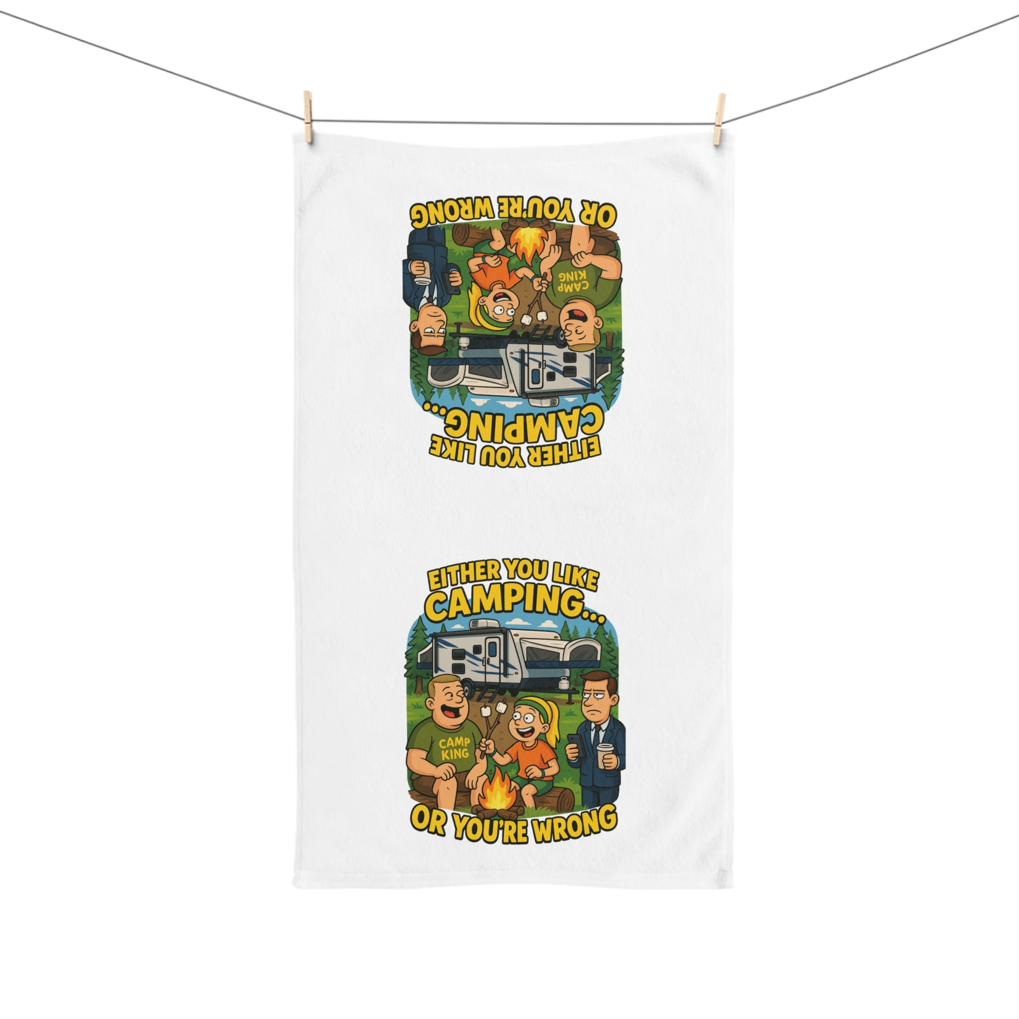 Camping-Themed Hand Towel: Either You Like Camping or You're Wrong