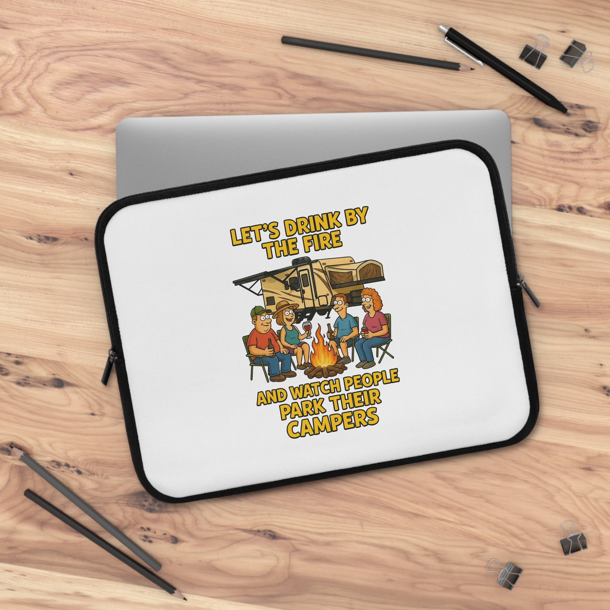 Camping Humor Laptop Sleeve - Perfect for Outdoor Enthusiasts, Gift for Campers, Office Accessories, Unique Tech Case