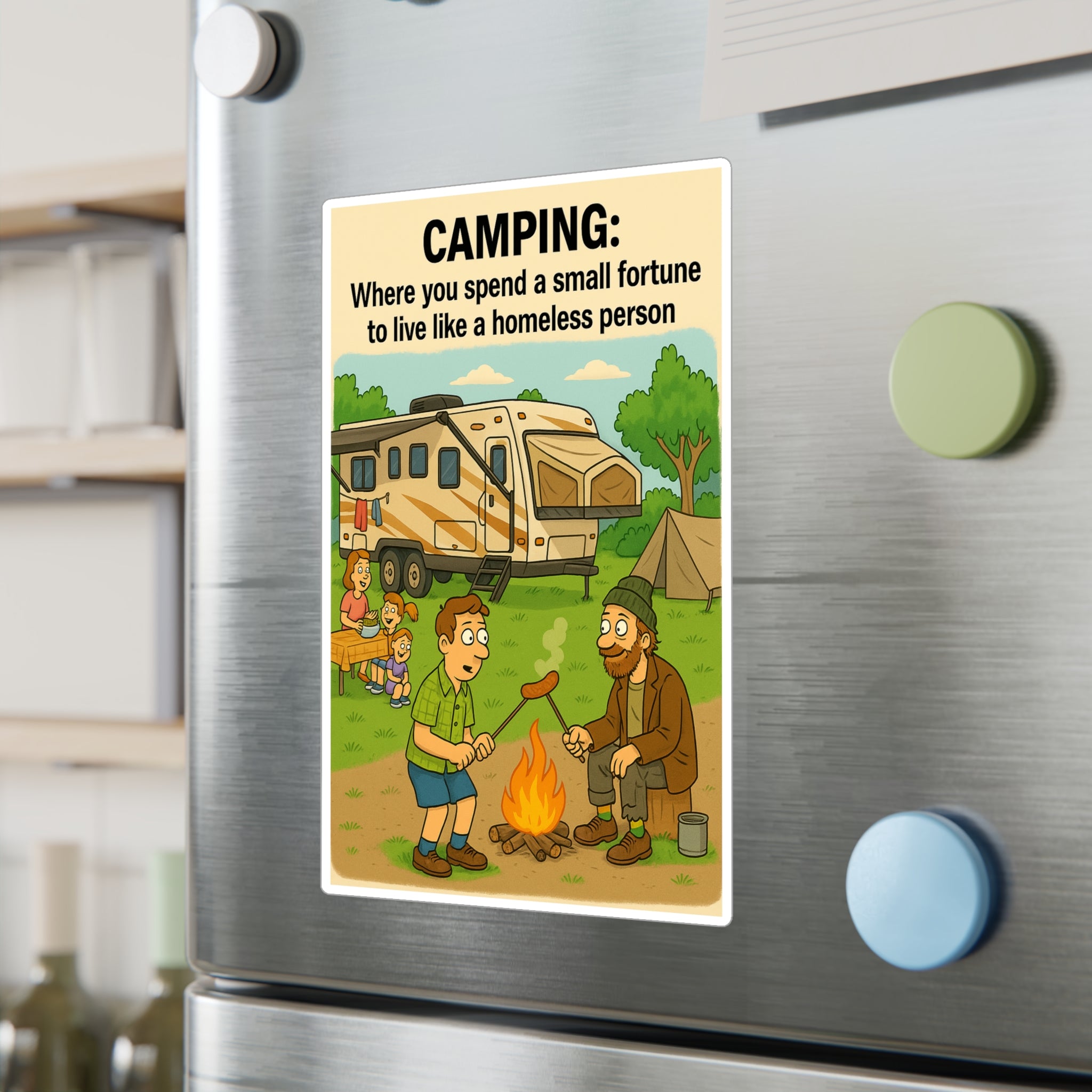 Camping Humor Vinyl Decals, Fun Outdoor Stickers for Campers, Travel Mugs, Car Accessories, Gift for Nature Lovers