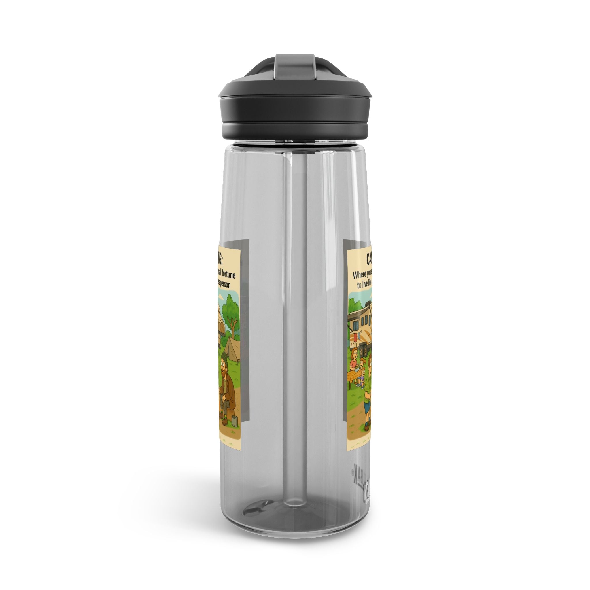 Camping Water Bottle, Funny Outdoor Gift, Hiking Hydration, Adventure Accessory, Eco-friendly Drinkware