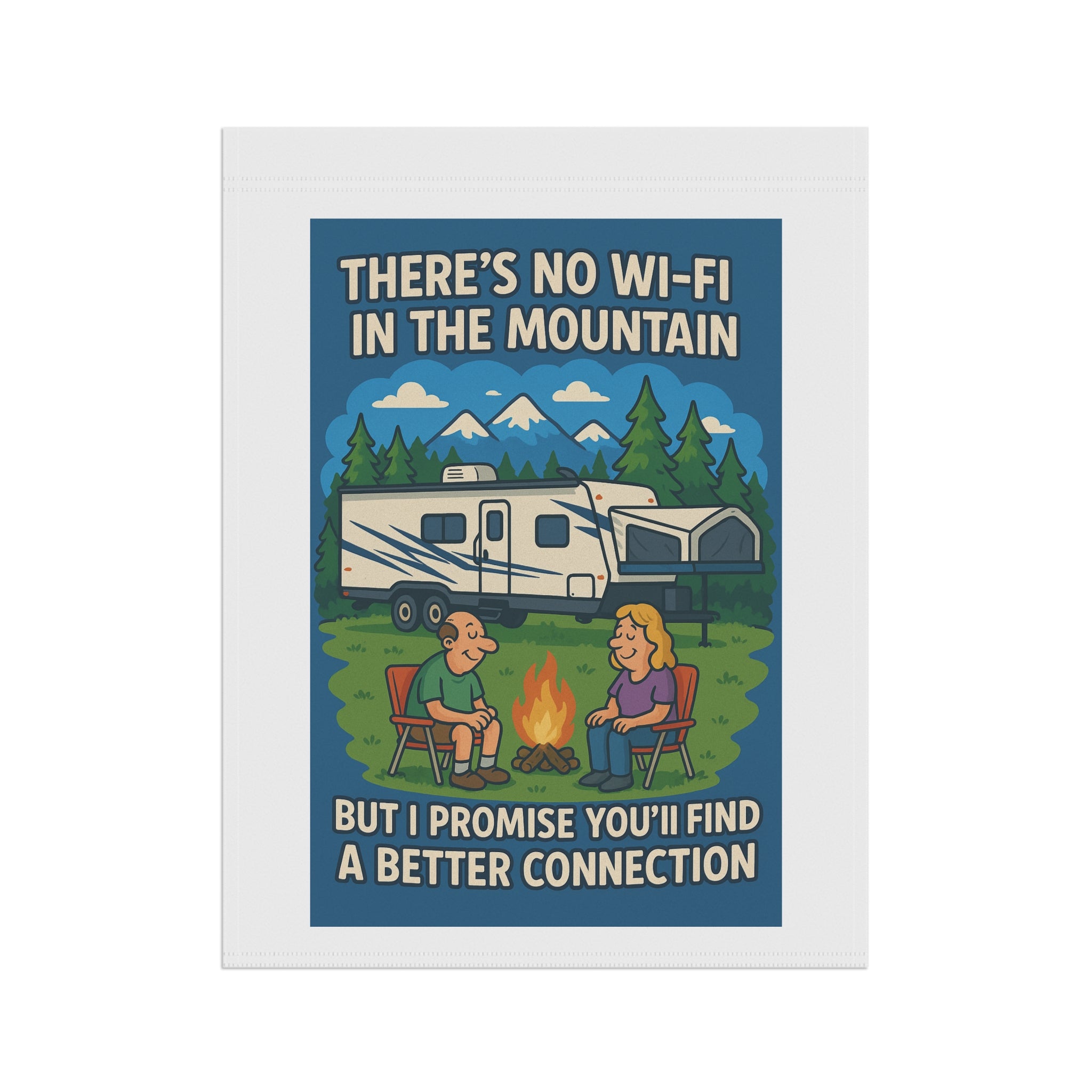 Campfire Connection Garden Banner, Outdoor Decor, RV Camping Welcome Sign, Hiking Gift, Summer BBQ Decoration