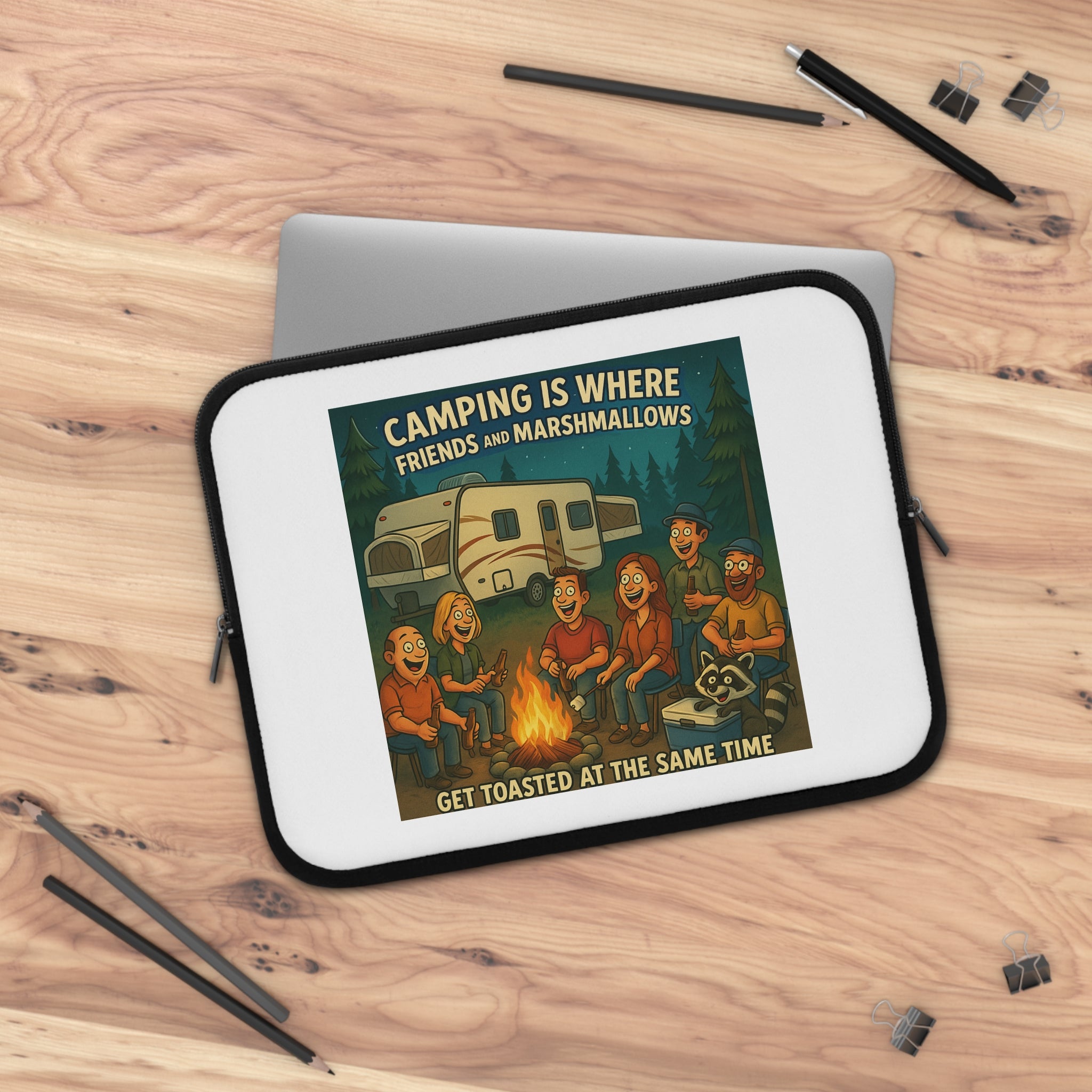 Camping-Themed Laptop Sleeve, Perfect for Nature Lovers, Get Toasted at the Same Time, Ideal Gift for Campers, Outdoor Enthusiasts, [...]