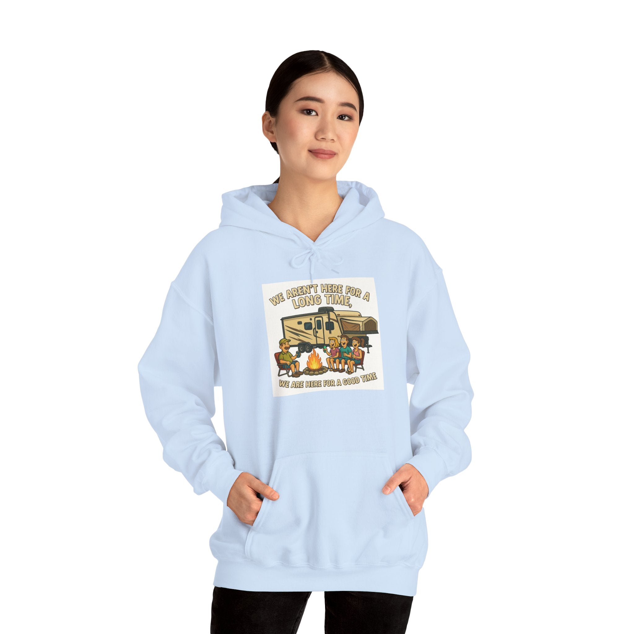 Adventure Awaits Graphic Hoodie - We aren't here for a long time, we are here for a good time