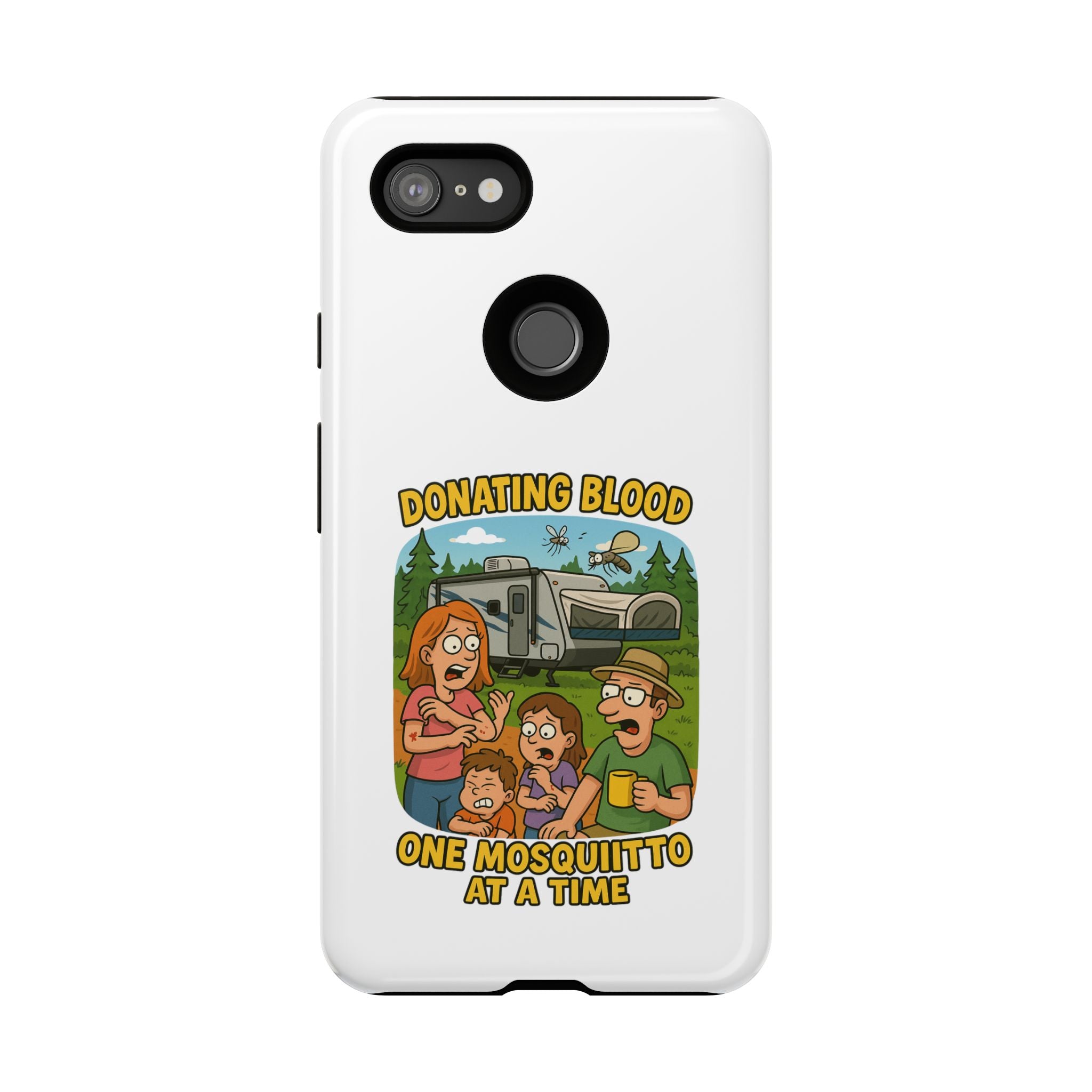 Humorous Phone Case - Donating Blood Mosquito Design, Funny Gift for Nurses, Outdoor Lovers, Eco-Friendly Gift, Summer Fun