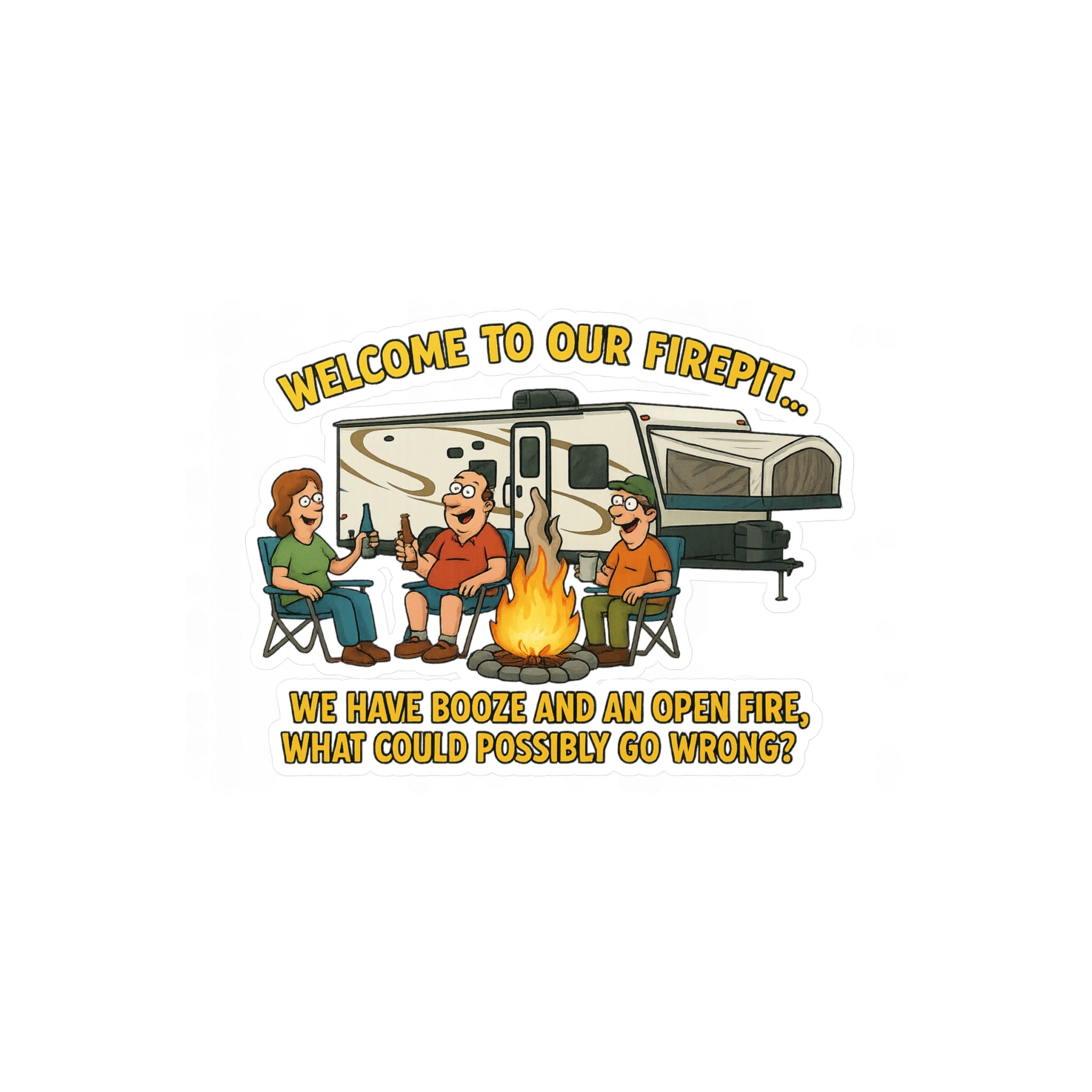 Cozy Campfire Vinyl Decal - Perfect for Outdoor Lovers, Stickers for Campers, Home Decor, Fun Gifts, Festivals