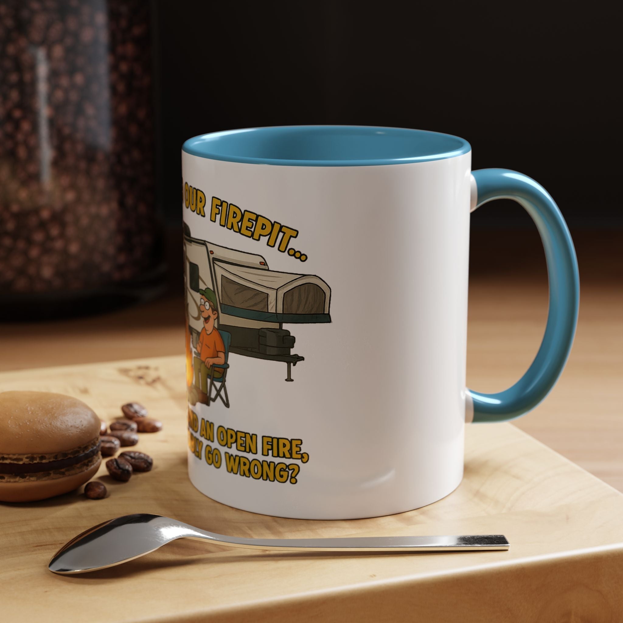 Cozy Firepit Mug | Ideal for Camping Lovers, Humorous Coffee Gifts, Outdoor Gatherings, Funny Kitchen Decor, Welcome Party Accessories