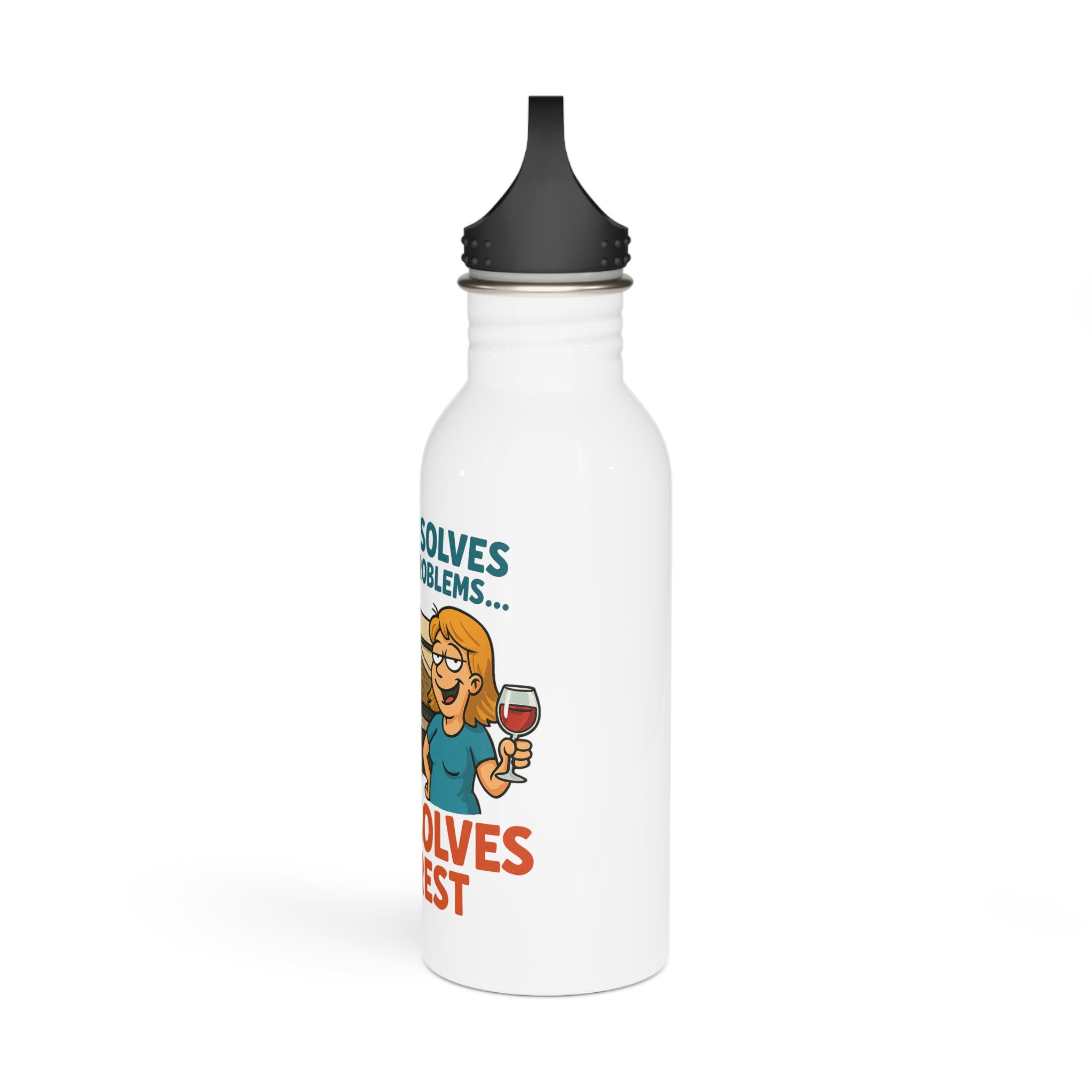 Camping Wine Problem Solver Water Bottle, Travel Mug, Outdoor Gear Gift, Fun Camping Accessories, Adventure Hydration Bottle