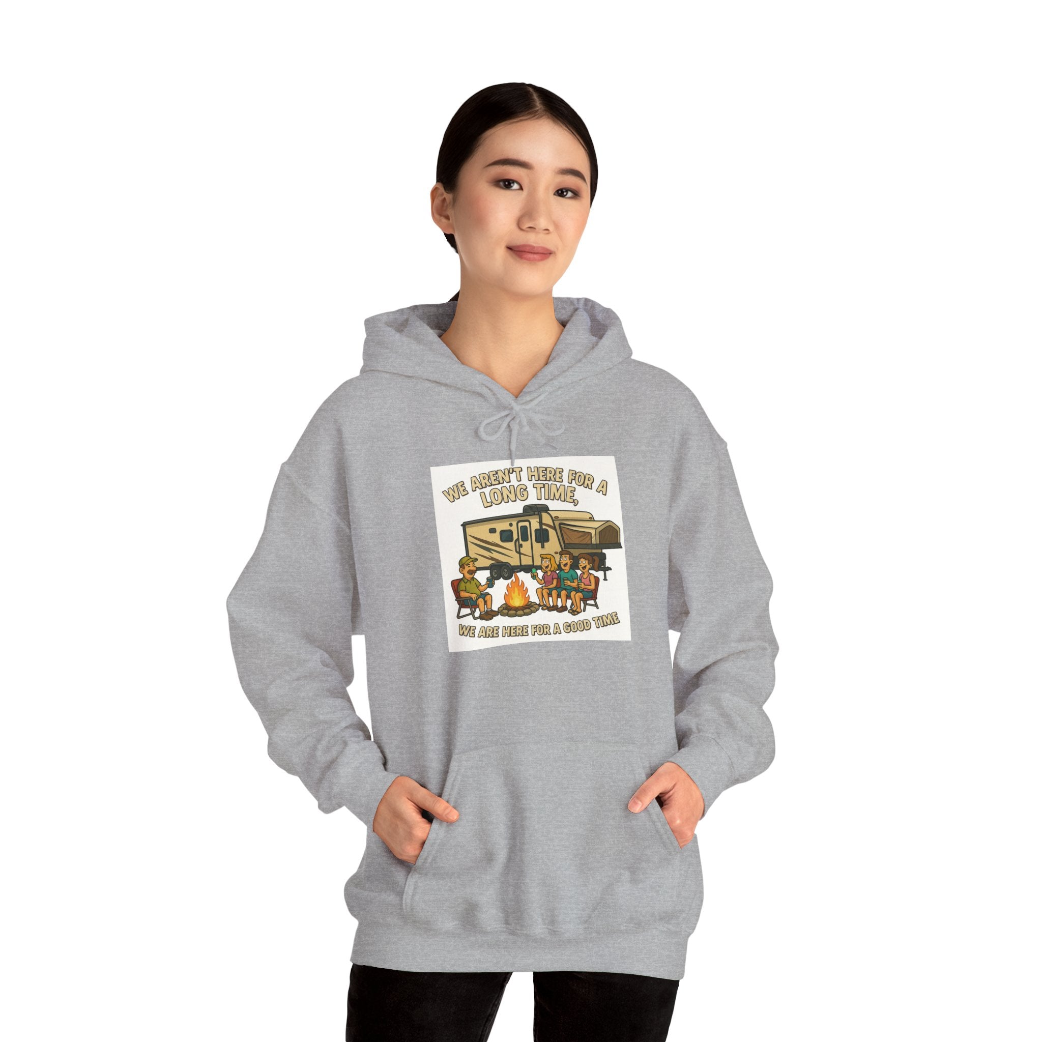 Adventure Awaits Graphic Hoodie - We aren't here for a long time, we are here for a good time
