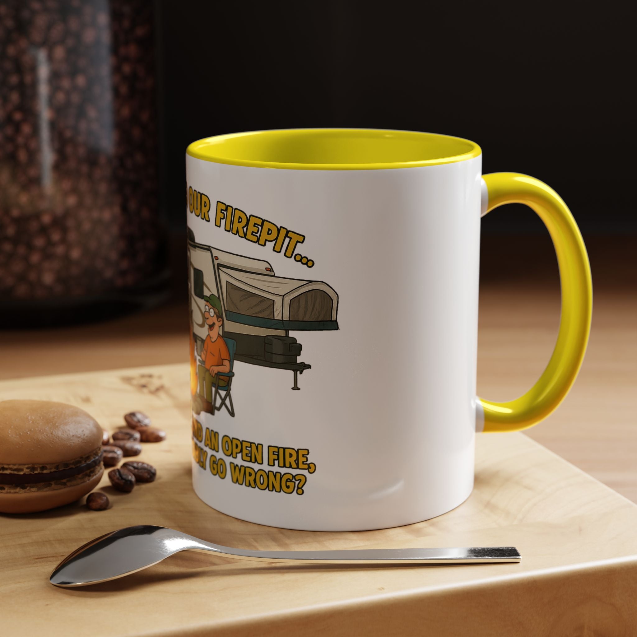 Cozy Firepit Mug | Ideal for Camping Lovers, Humorous Coffee Gifts, Outdoor Gatherings, Funny Kitchen Decor, Welcome Party Accessories