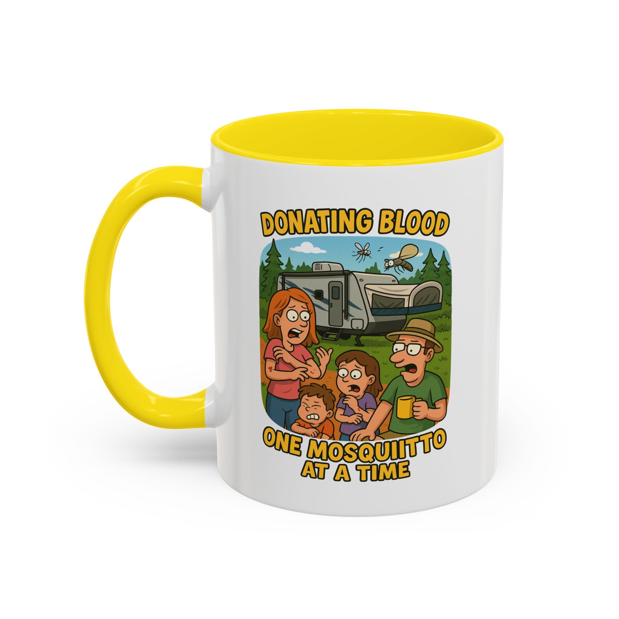 Donating Blood Coffee Mug with Fun Cartoon Design, Unique Gift for Nurses, Healthcare Workers, Humorous Office Mug, Blood Donation Awareness
