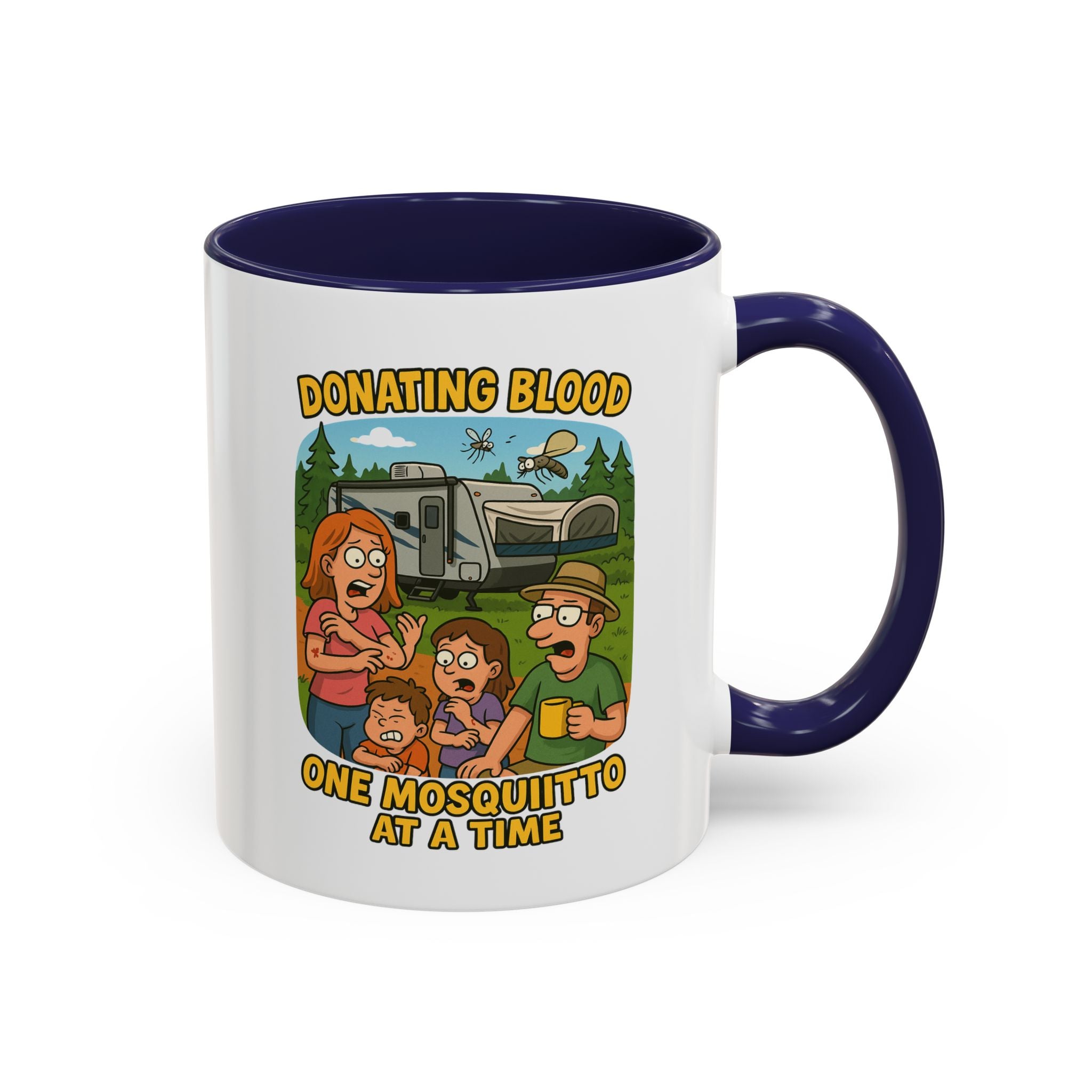 Donating Blood Coffee Mug with Fun Cartoon Design, Unique Gift for Nurses, Healthcare Workers, Humorous Office Mug, Blood Donation Awareness