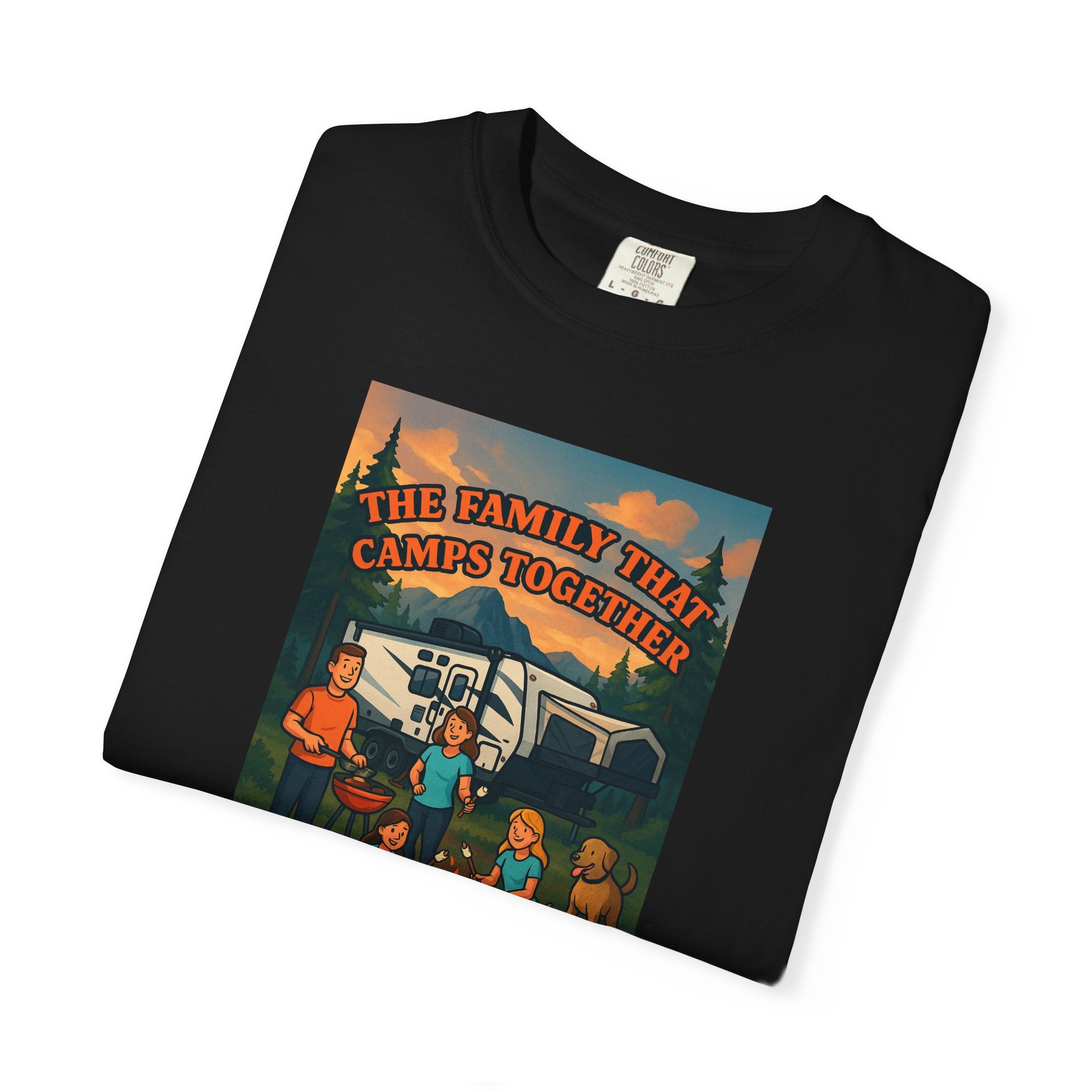 Family Camping T-shirt, Casual Outdoor Tee, Perfect for Family Gatherings, Summer Camp, Gift for Outdoor Lovers, Relaxed Fit Tee