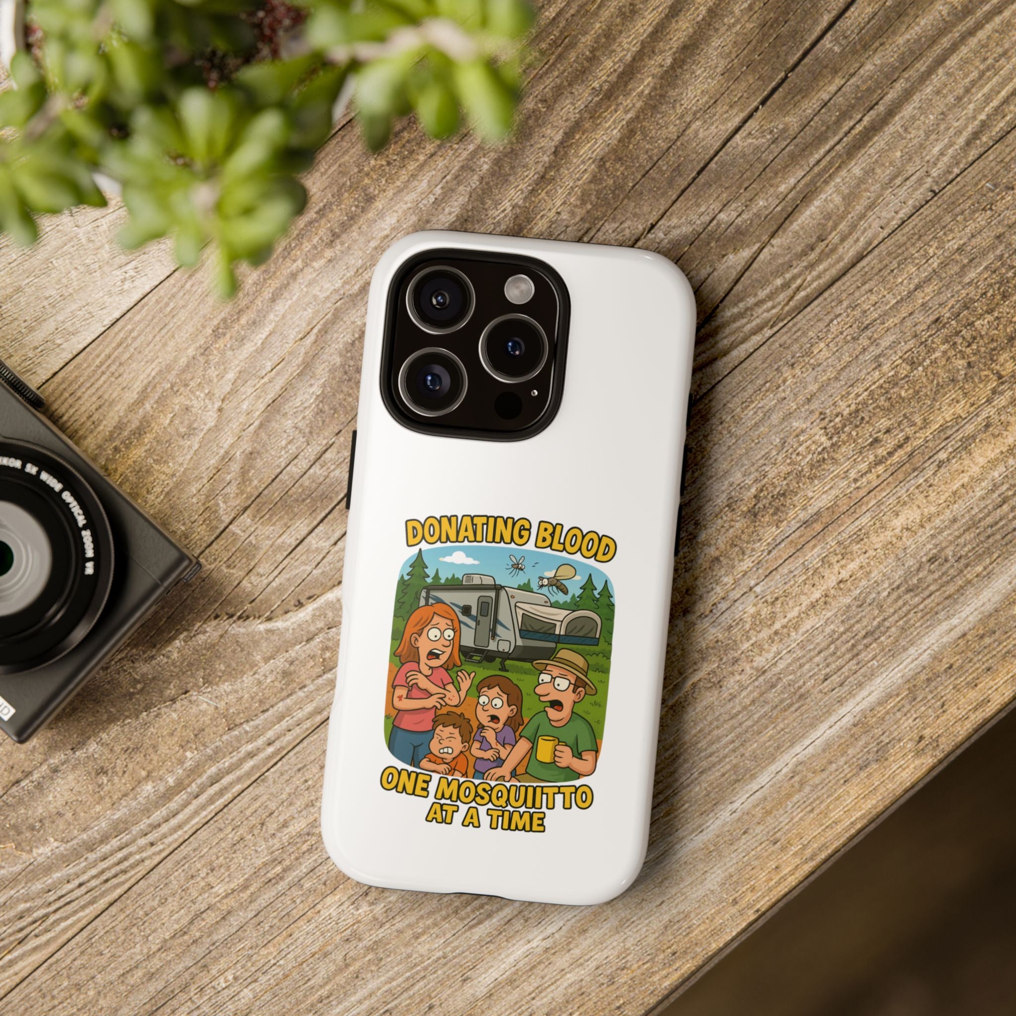 Humorous Phone Case - Donating Blood Mosquito Design, Funny Gift for Nurses, Outdoor Lovers, Eco-Friendly Gift, Summer Fun