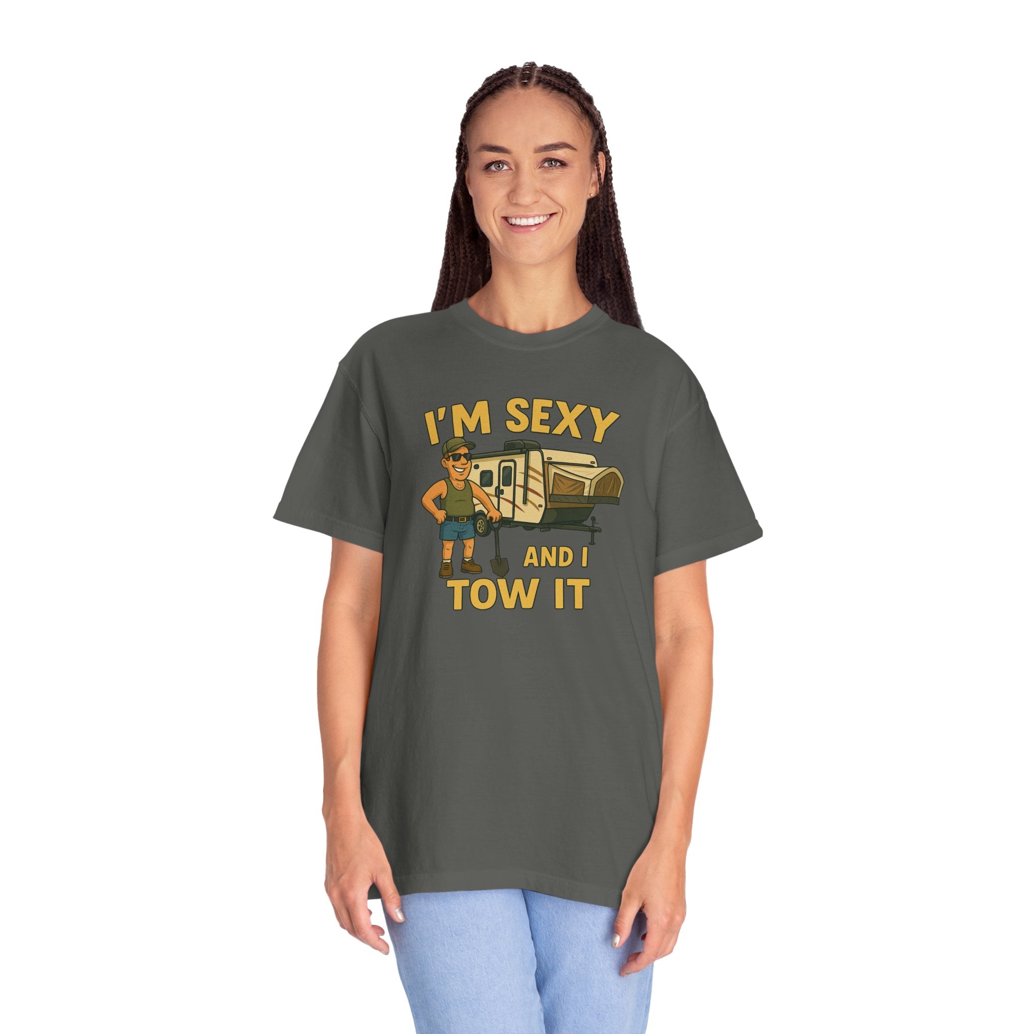 Playful Camping T-Shirt, I'm Sexy and I Tow It Tee, Unisex Outdoor Shirt, Funny Gift for RV Lovers, Travel T-Shirt, Casual Summer Wear