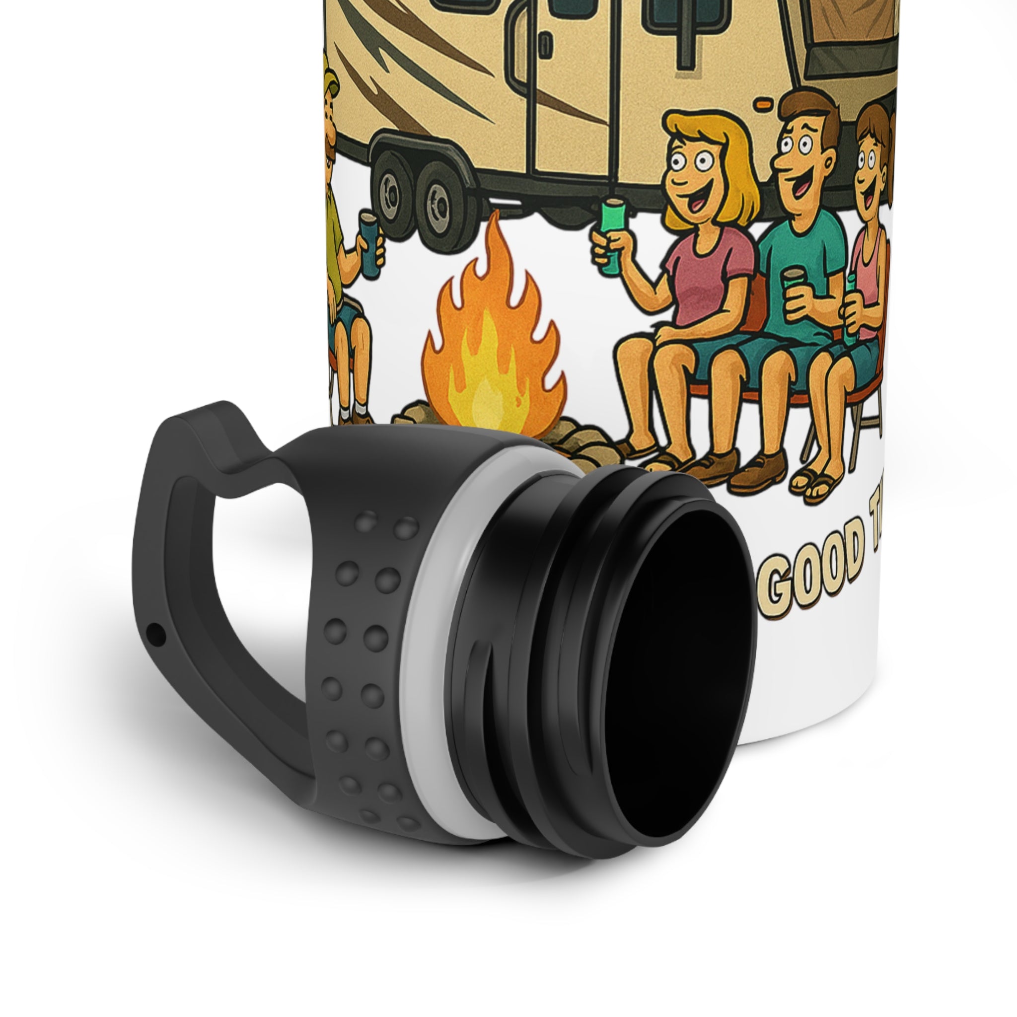 Adventure Camping Stainless Steel Water Bottle - 'Aren't Here for a Long Time' Design