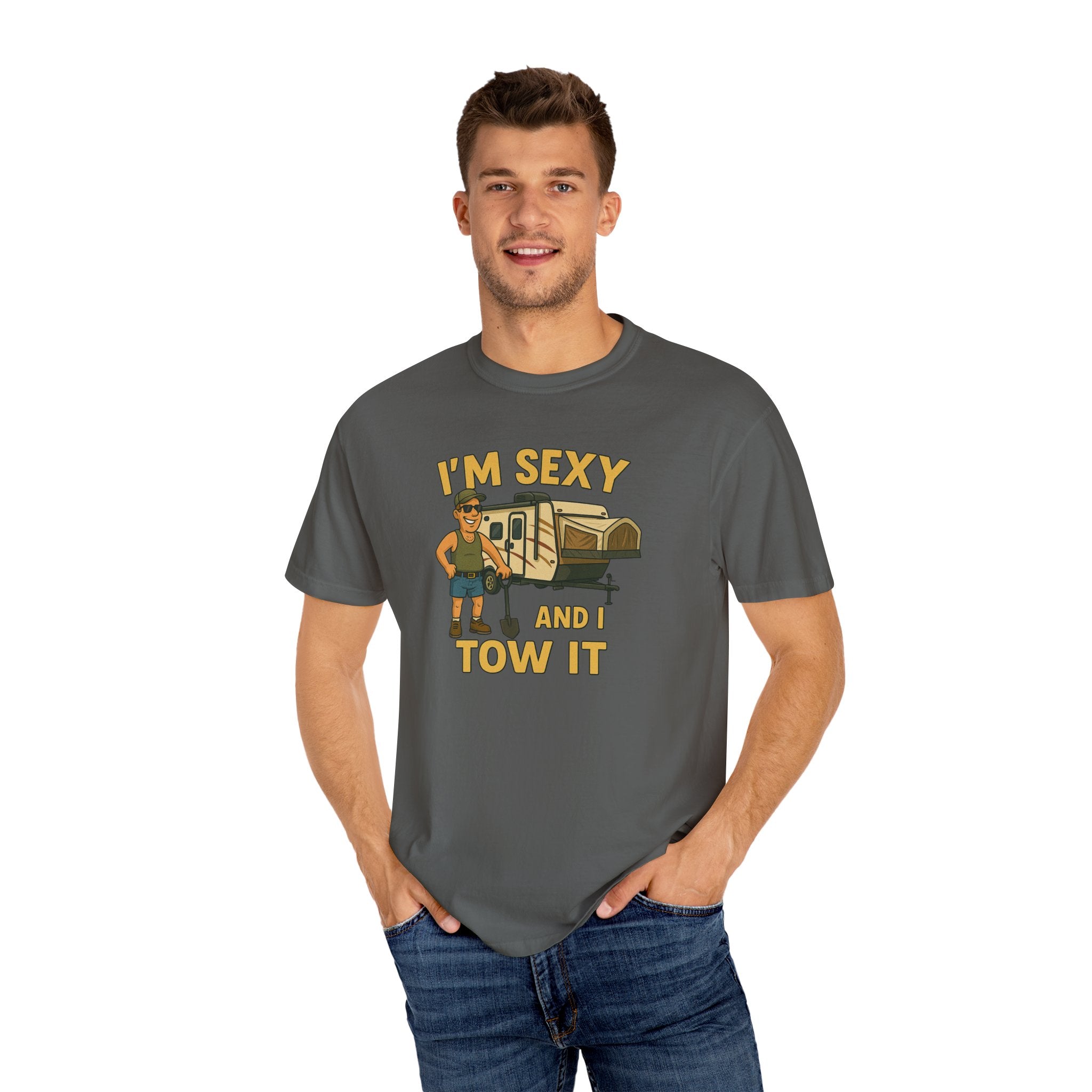 Playful Camping T-Shirt, I'm Sexy and I Tow It Tee, Unisex Outdoor Shirt, Funny Gift for RV Lovers, Travel T-Shirt, Casual Summer Wear
