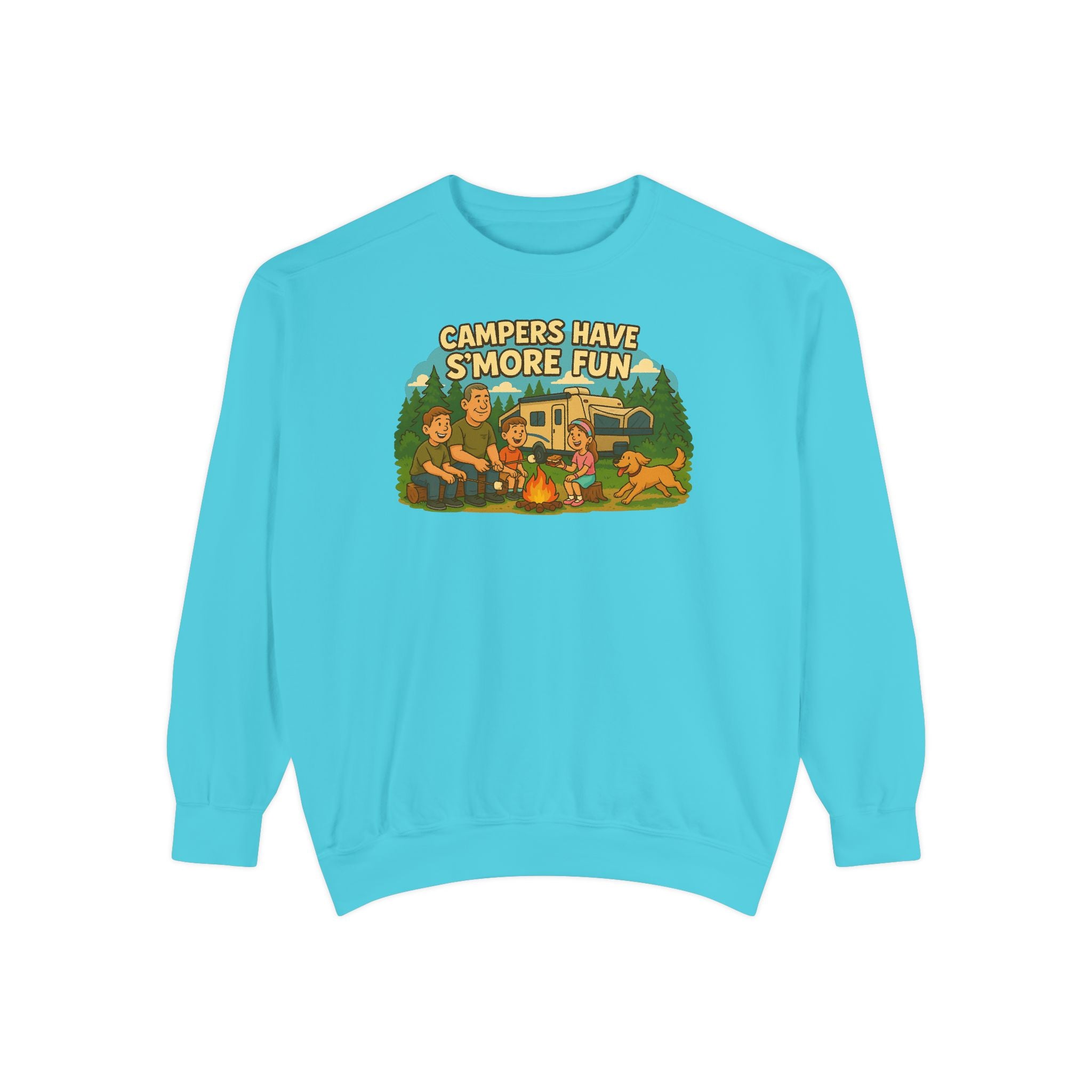 Camper Vibes Sweatshirt - Enjoy S'mores, Unisex Campfire Clothing, Perfect for Outdoor Adventures, Gift for Adventurers, Cozy Camping Attire