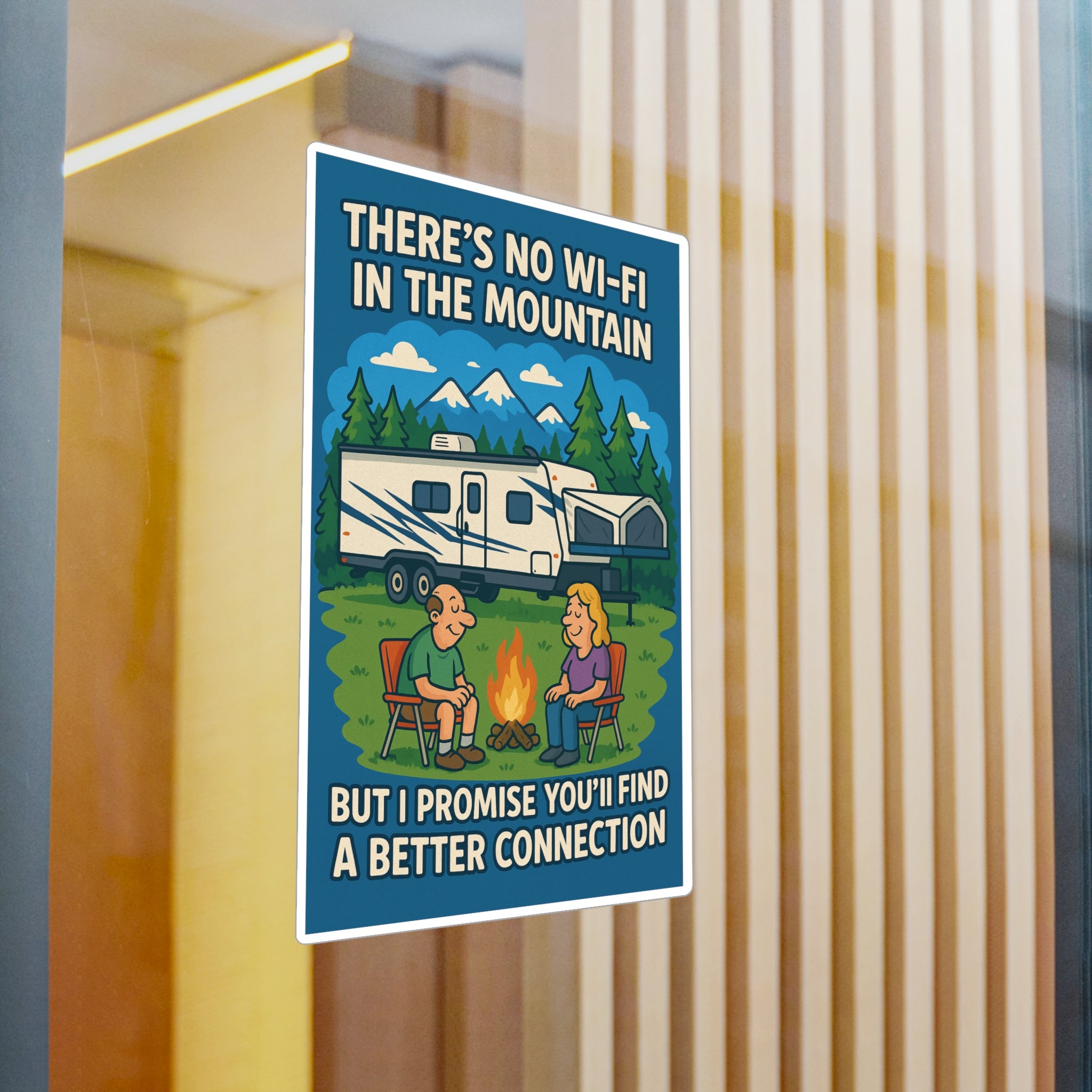 Camping Kiss-Cut Vinyl Decal, Outdoor Adventure Sticker, RV Life Decor, Nature Lover Gift, Fun Campfire Quote