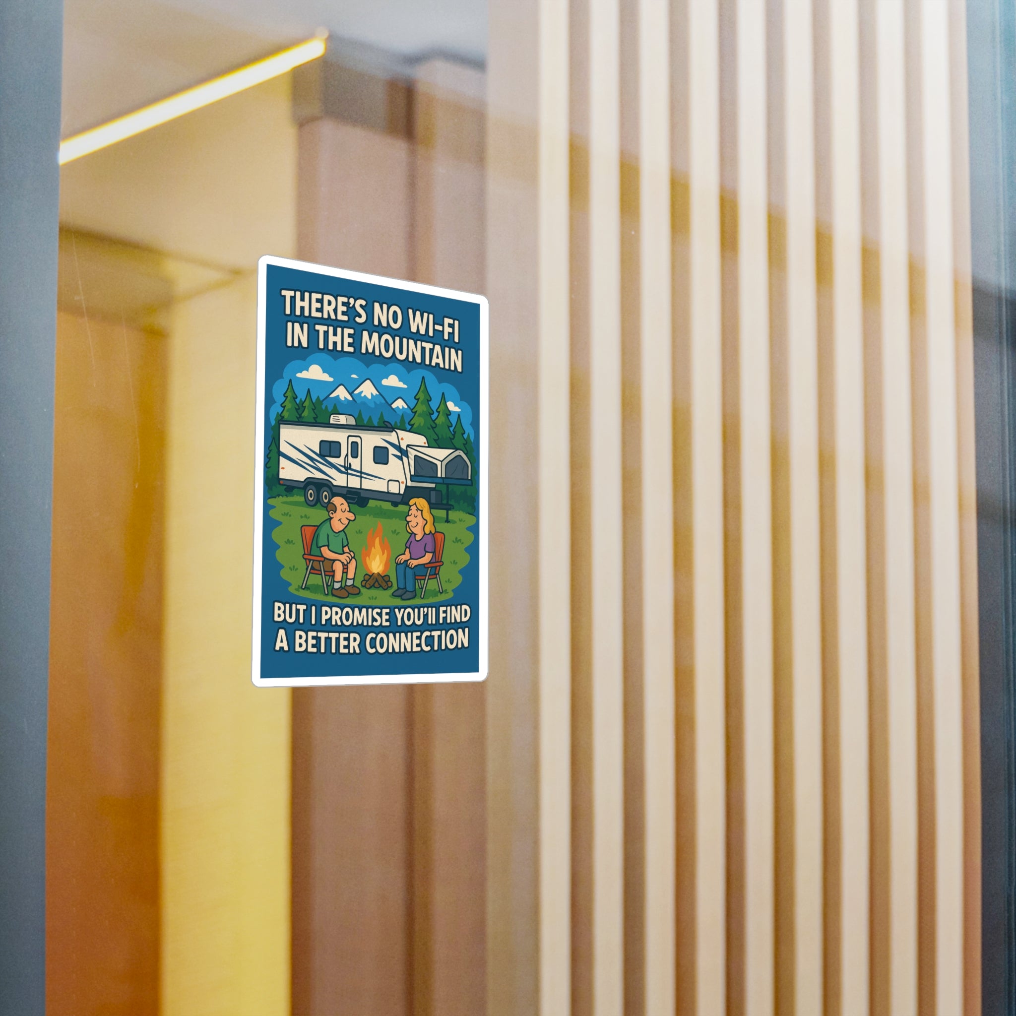 Camping Kiss-Cut Vinyl Decal, Outdoor Adventure Sticker, RV Life Decor, Nature Lover Gift, Fun Campfire Quote