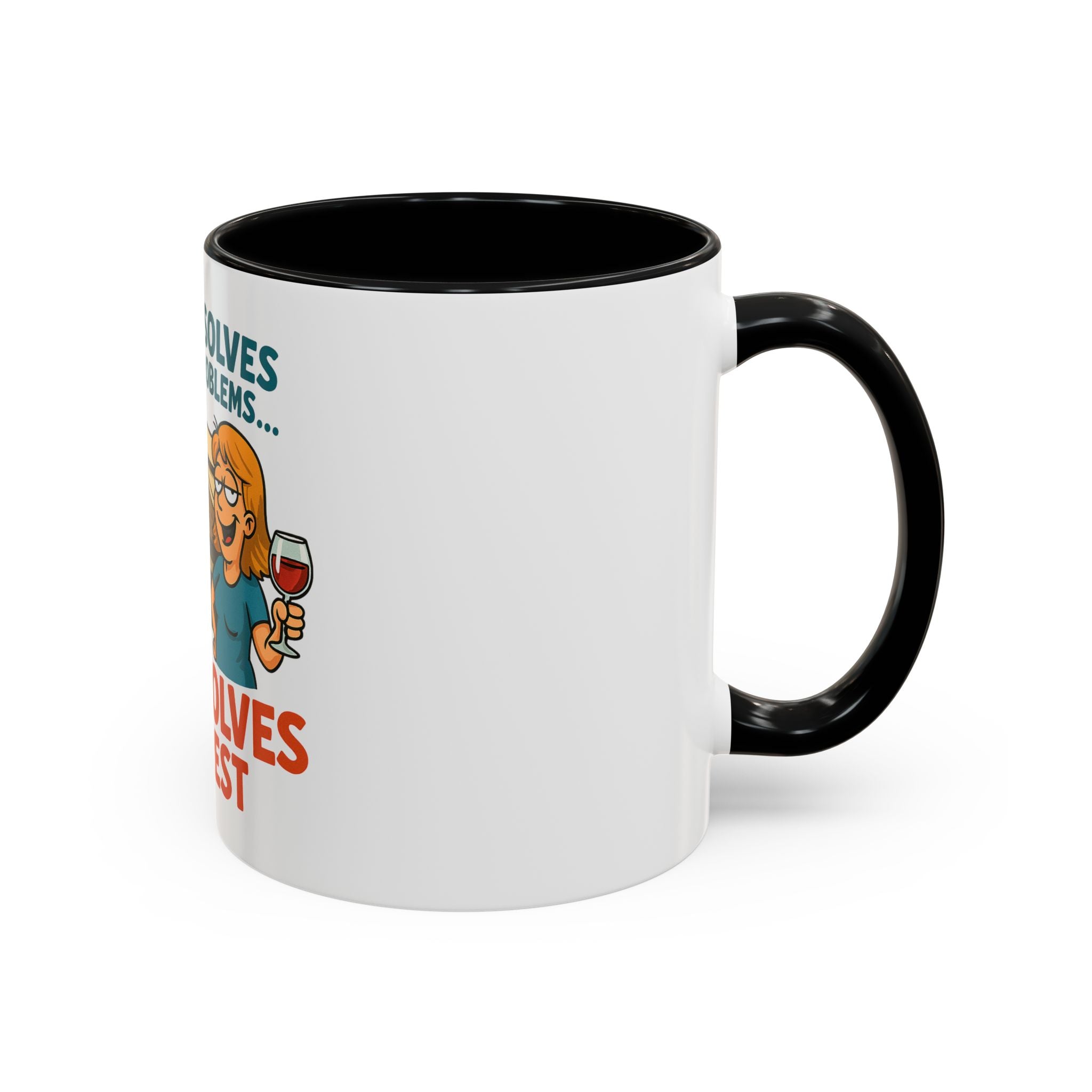 Camping Coffee Mug - Wine Solves the Rest - Fun Camper Mug for Nature Lovers, Gift for Adventurers, Travel Mug, Coffee Lover's Gift