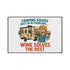 Camping Themed Floor Mat - 'Camping Solves... Wine Solves the Rest', Outdoor Decor, RV Accessories, Gift for Campers, Wine Lovers