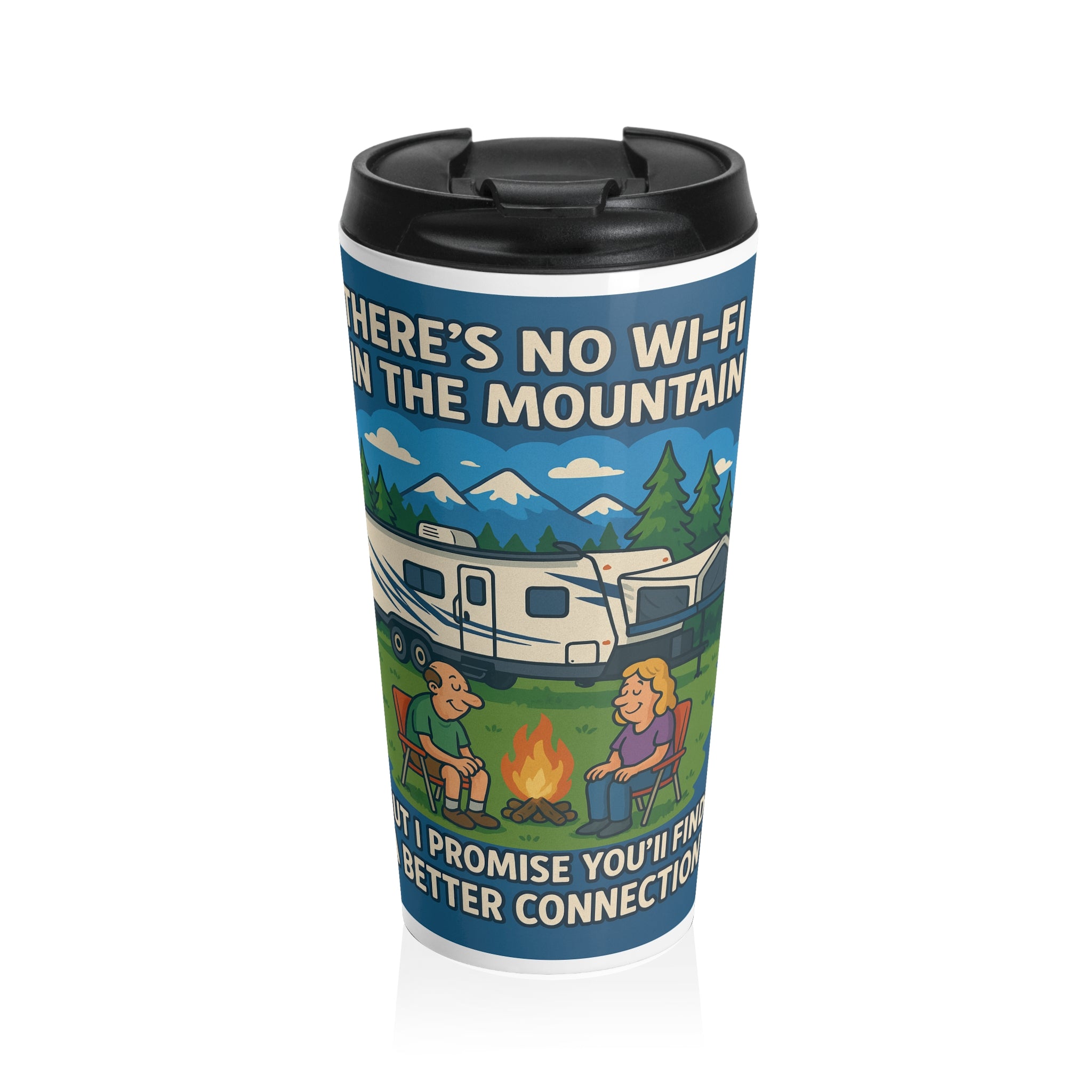Adventure Travel Mug - Perfect for Camping, Road Trips, Hiking and Coffee Lovers, No Wi-Fi Connection Humor, Travel Cup, Outdoor Gift