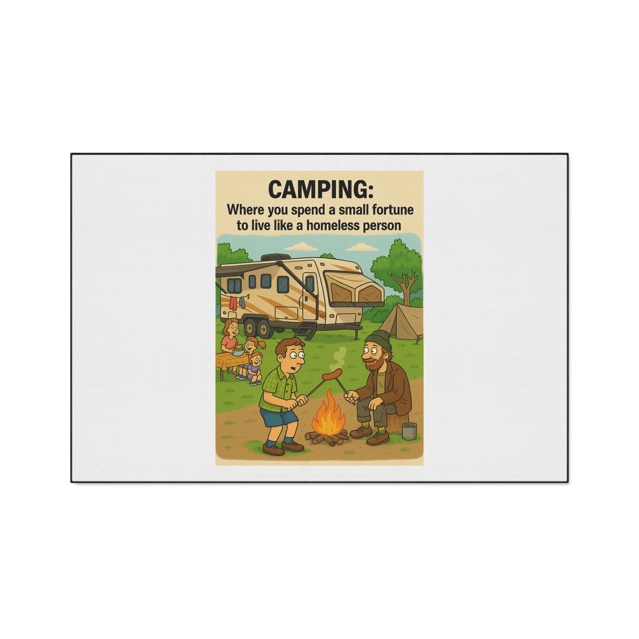 Camping-Themed Heavy Duty Floor Mat | Outdoor Rug, Camping Decor, Funny Home Accessory, RV Mat, Adventure Flooring