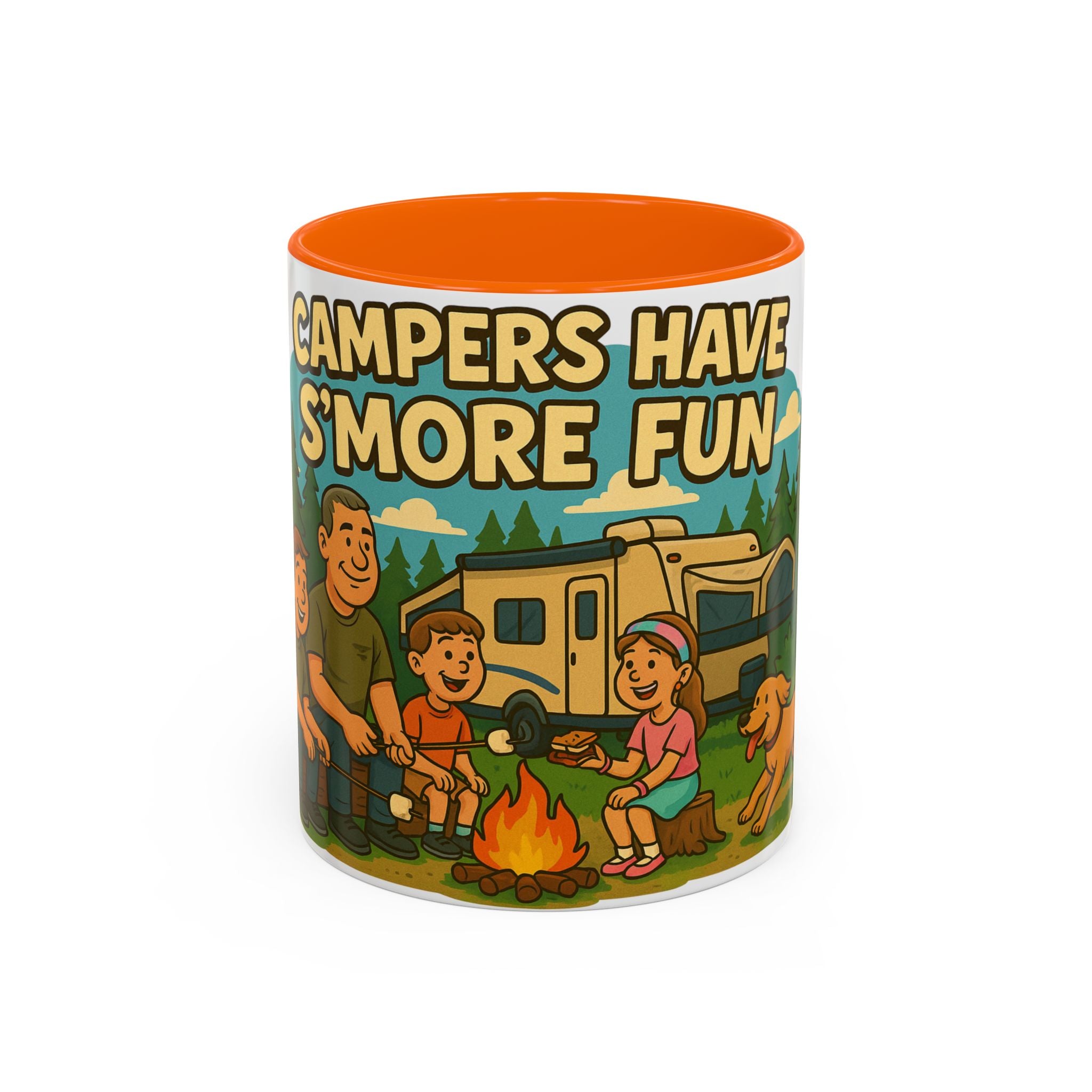 Campfire Adventure Mug - 'Campers Have S'more Fun', Outdoor Coffee Cup for Camping Lovers, Gifts for Nature Enthusiasts, S'mores Jokes