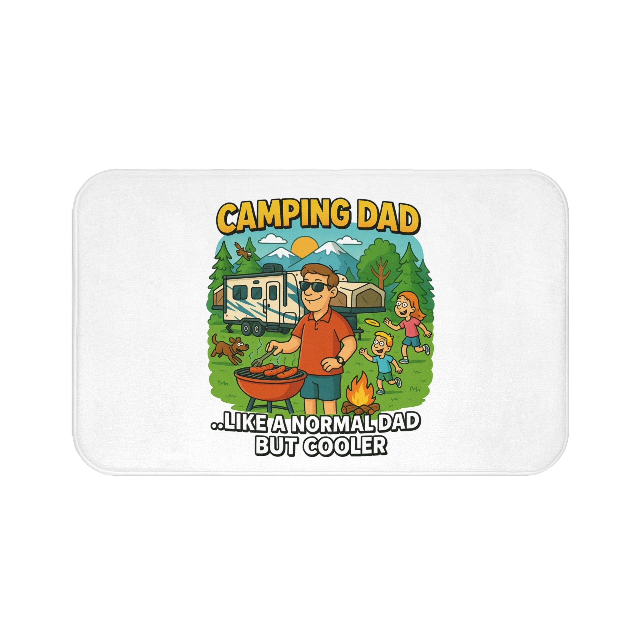 Camping Dad Bath Mat - Fun and Functional Bathroom Decor for Outdoor Enthusiasts