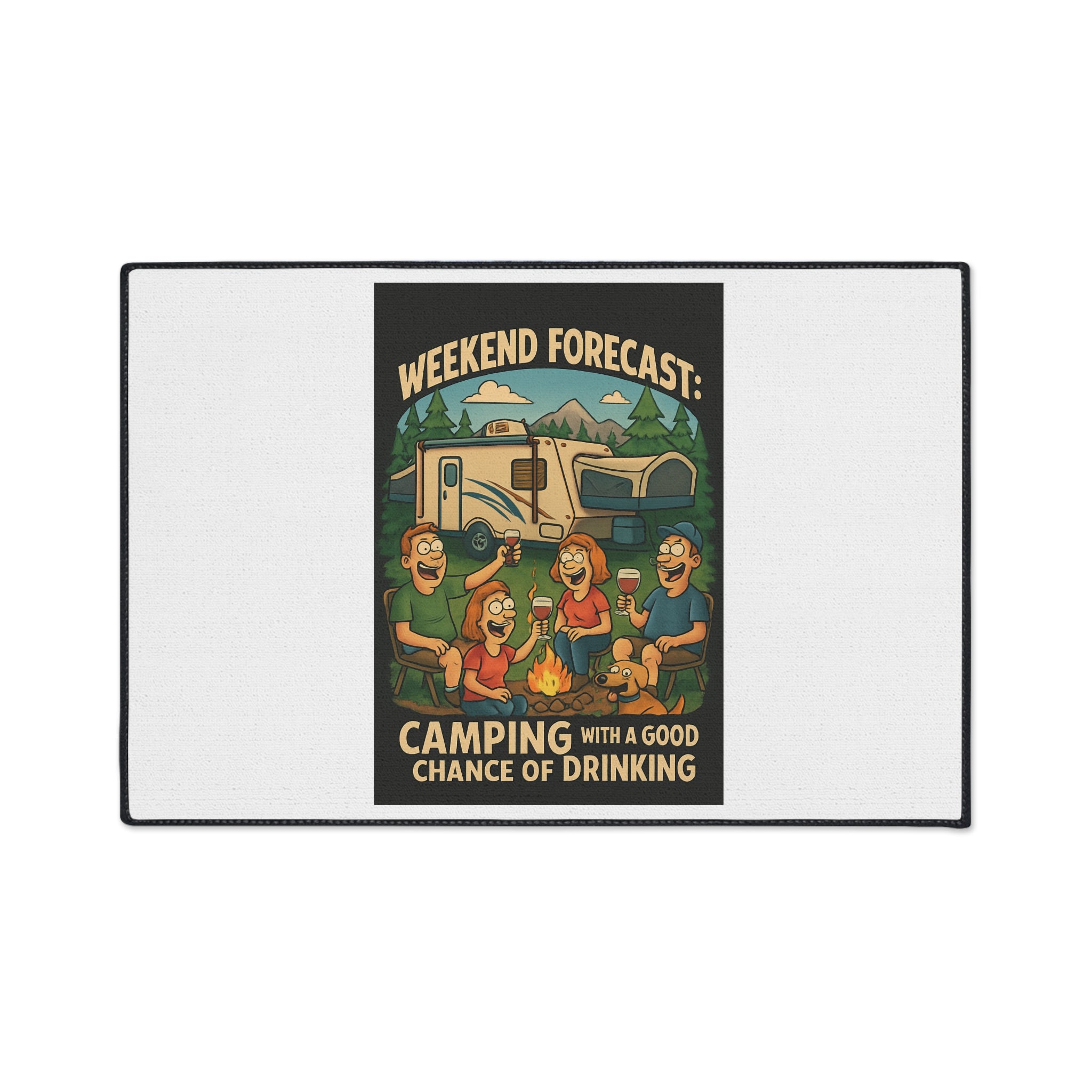Camping-Themed Heavy Duty Floor Mat - Perfect for Outdoor Lovers, Home Decor, RV Accessories, Picnic, BBQ, Gifts