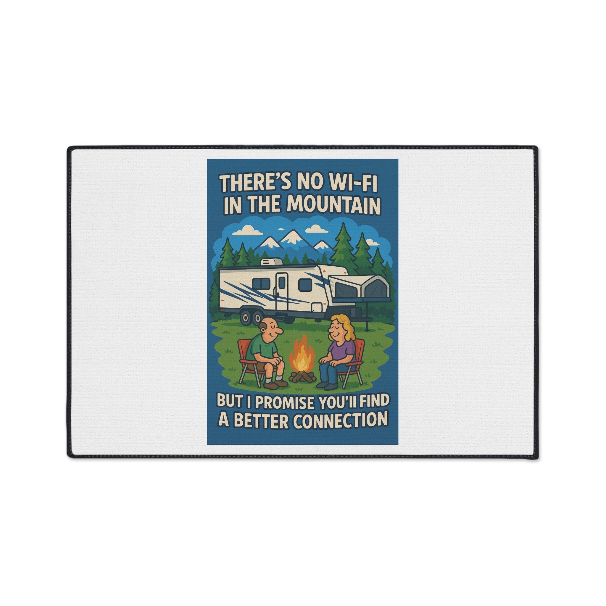 Camping Enthusiast Floor Mat, Retro Outdoor Rug, RV Decor, Campfire Mat, Gift for Nature Lovers, Cozy Cabin Accessory