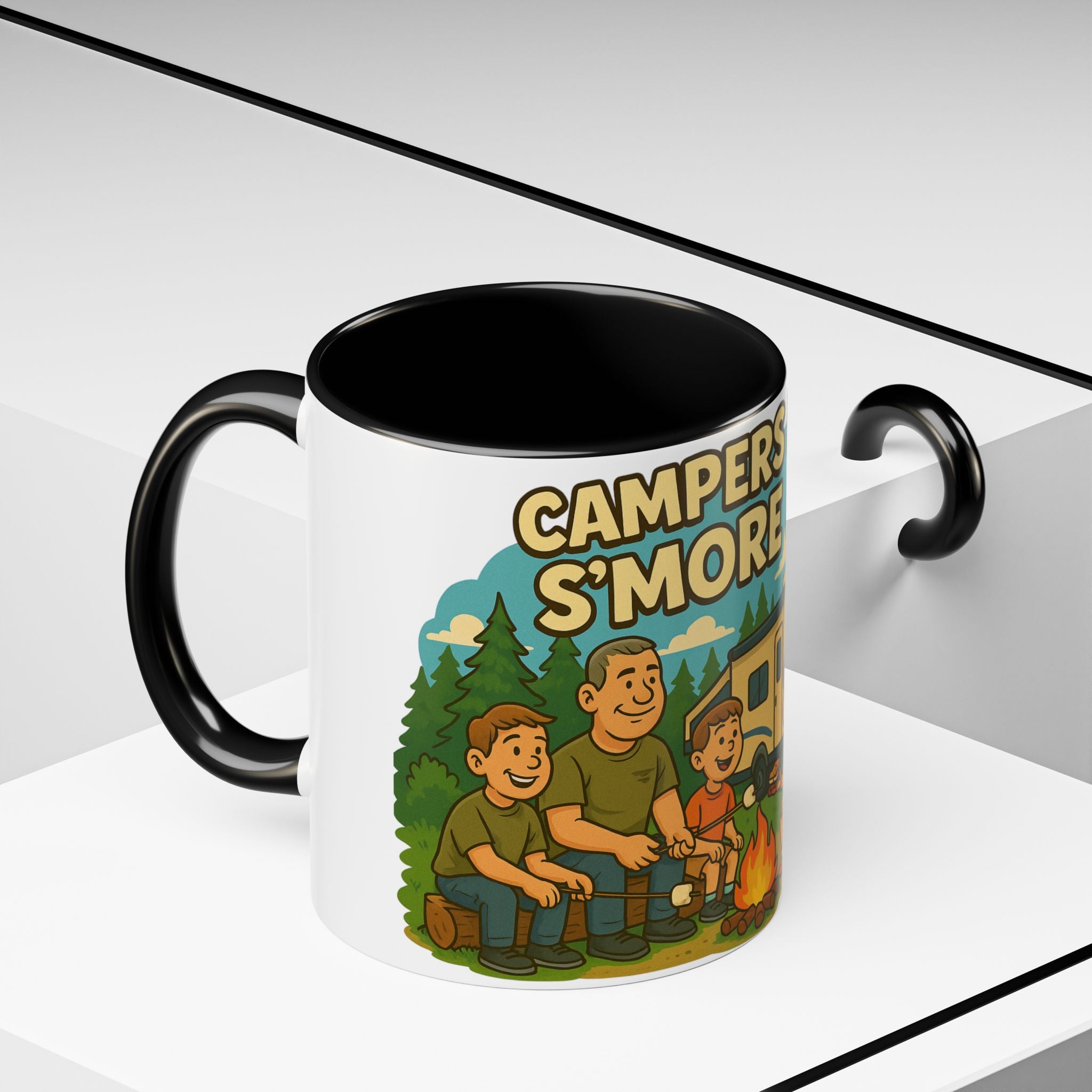 Campfire Adventure Mug - 'Campers Have S'more Fun', Outdoor Coffee Cup for Camping Lovers, Gifts for Nature Enthusiasts, S'mores Jokes