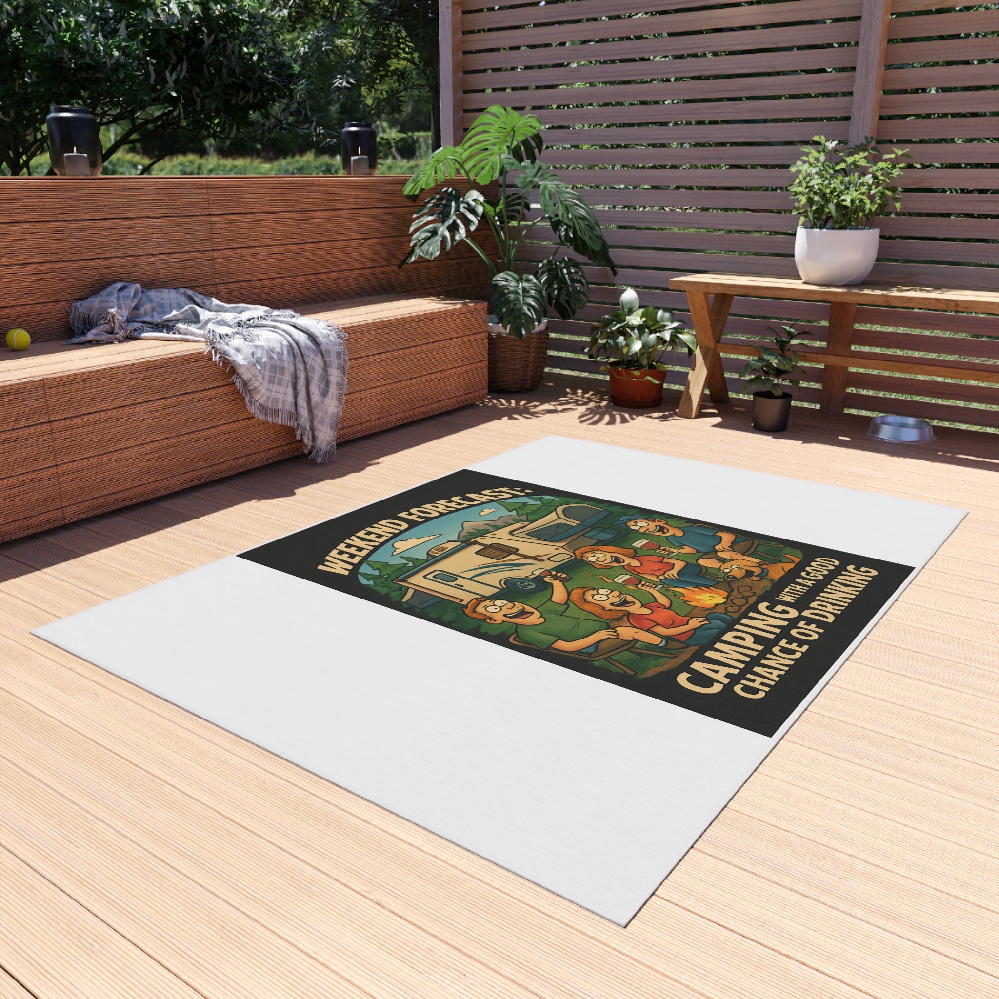 Camping Outdoor Rug with Fun Design, Picnic Mat, Patio Decor, Boho Style, Home & Garden Gift