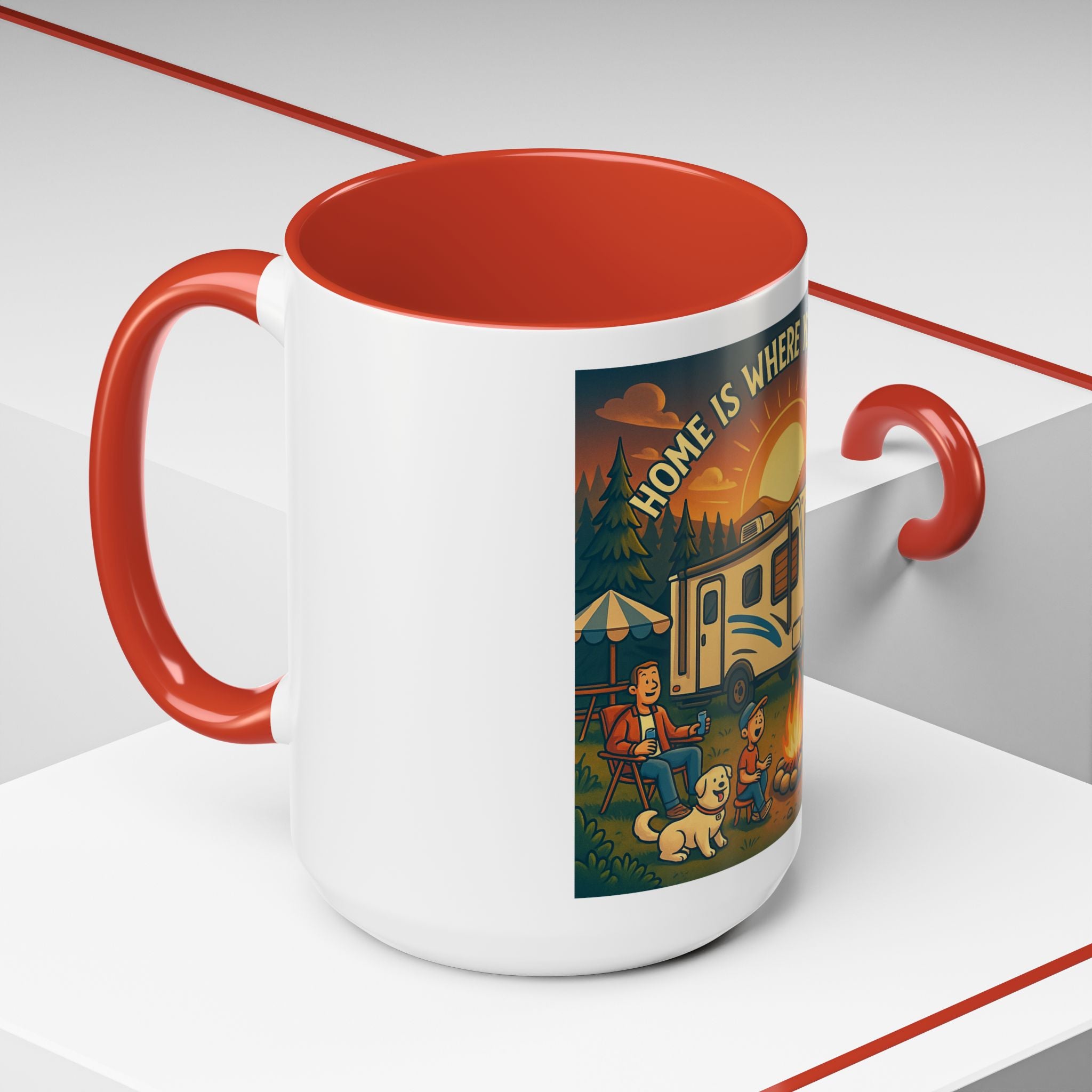 Camping Coffee Mug, Home is Where You Park It, RV Life Mug, Adventure Gift, Outdoor Enthusiast Drinkware