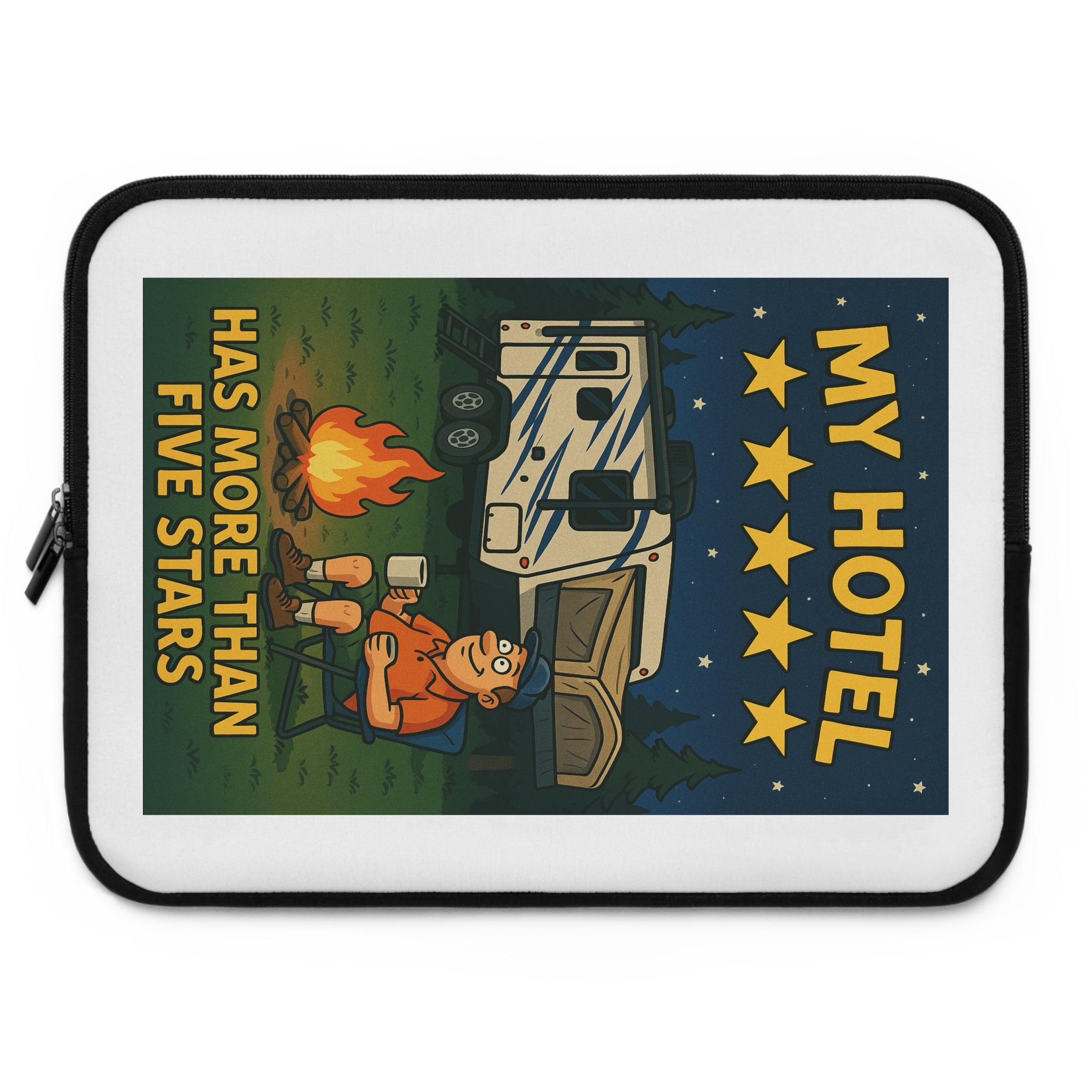 Camping-Themed Laptop Sleeve, Great for Outdoor Lovers, Travel Gift, Eco-Friendly, Tech Accessory