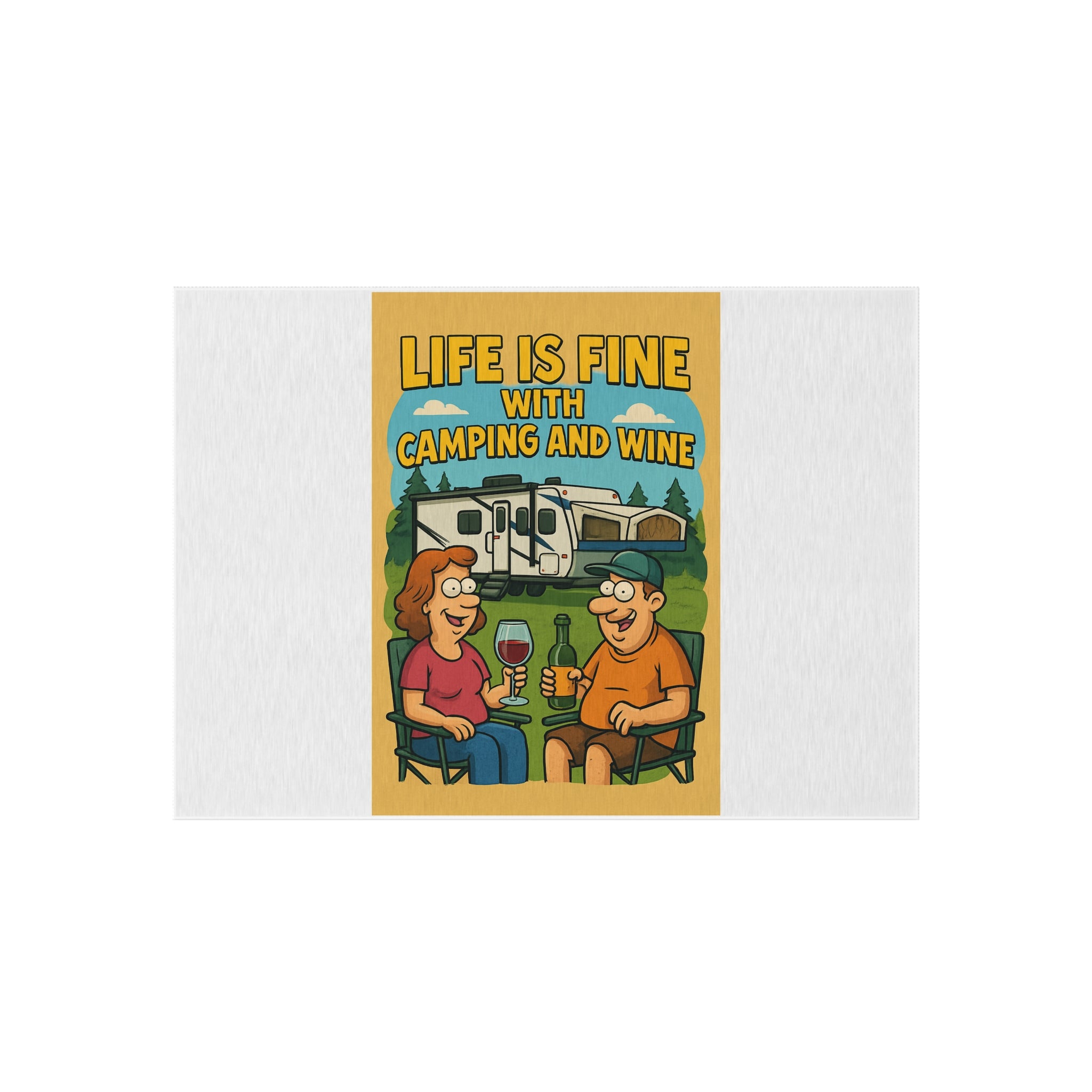 Camping and Wine Outdoor Rug | Perfect for Picnics, Backyard Gatherings, RV Adventures, Outdoor Dining, and Home Decor
