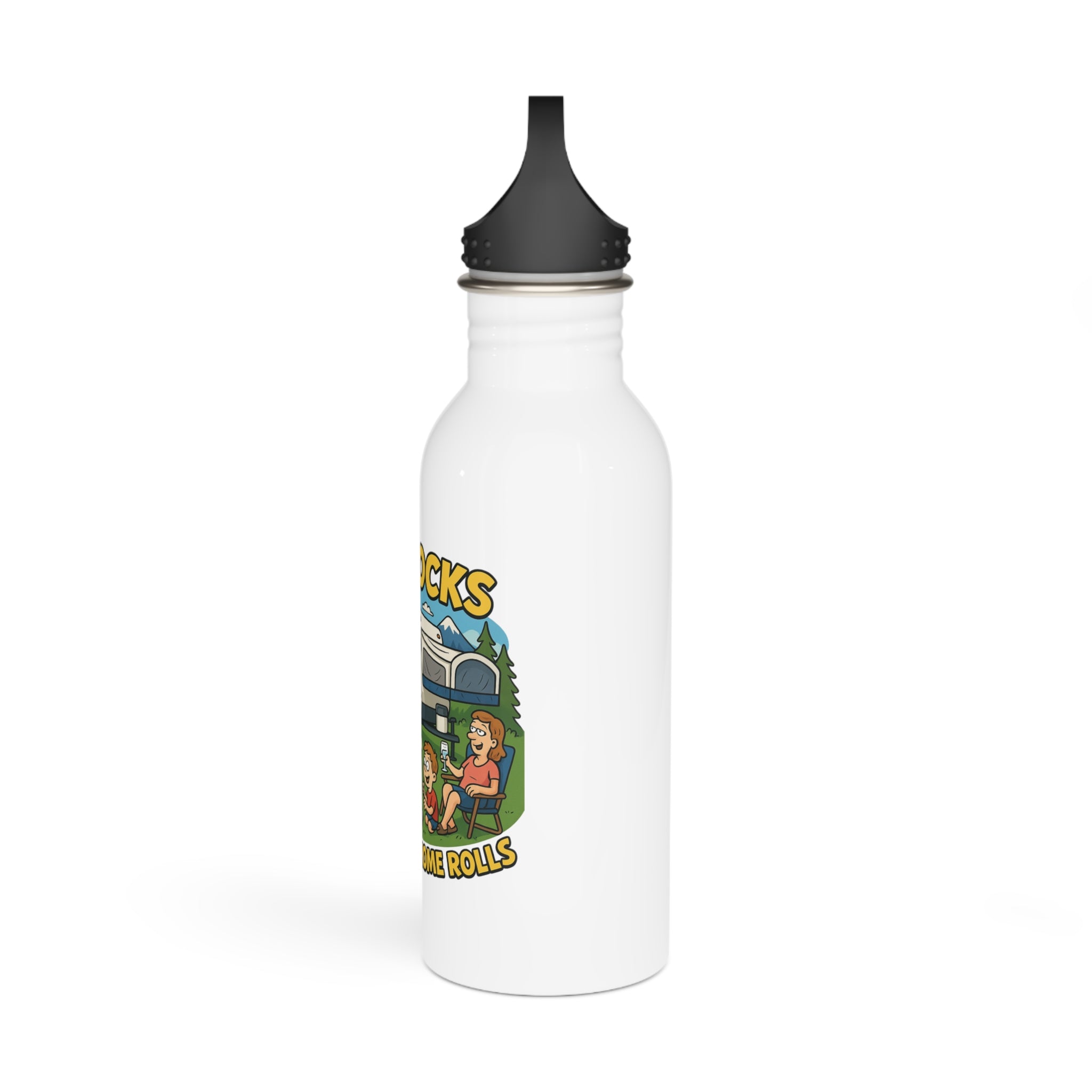 Adventure Spirit Stainless Steel Water Bottle | RV Life, Camping Gear, Traveler Gift, Outdoor Fun, Hydration Companion