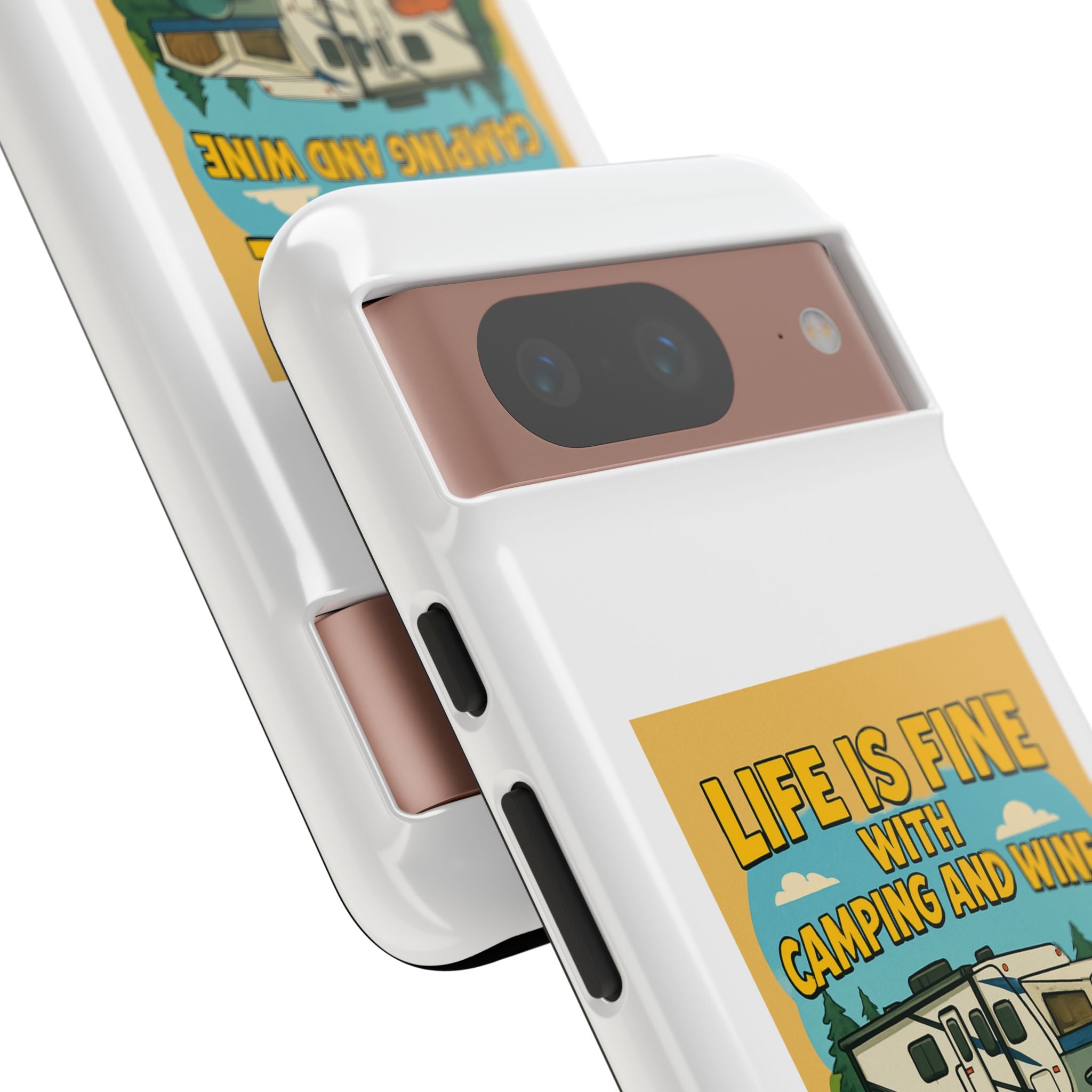 Camping & Wine Phone Case, Outdoor Adventure Accessory, Fun Gift for Campers, Summer Travel Essential, RV Lover Present