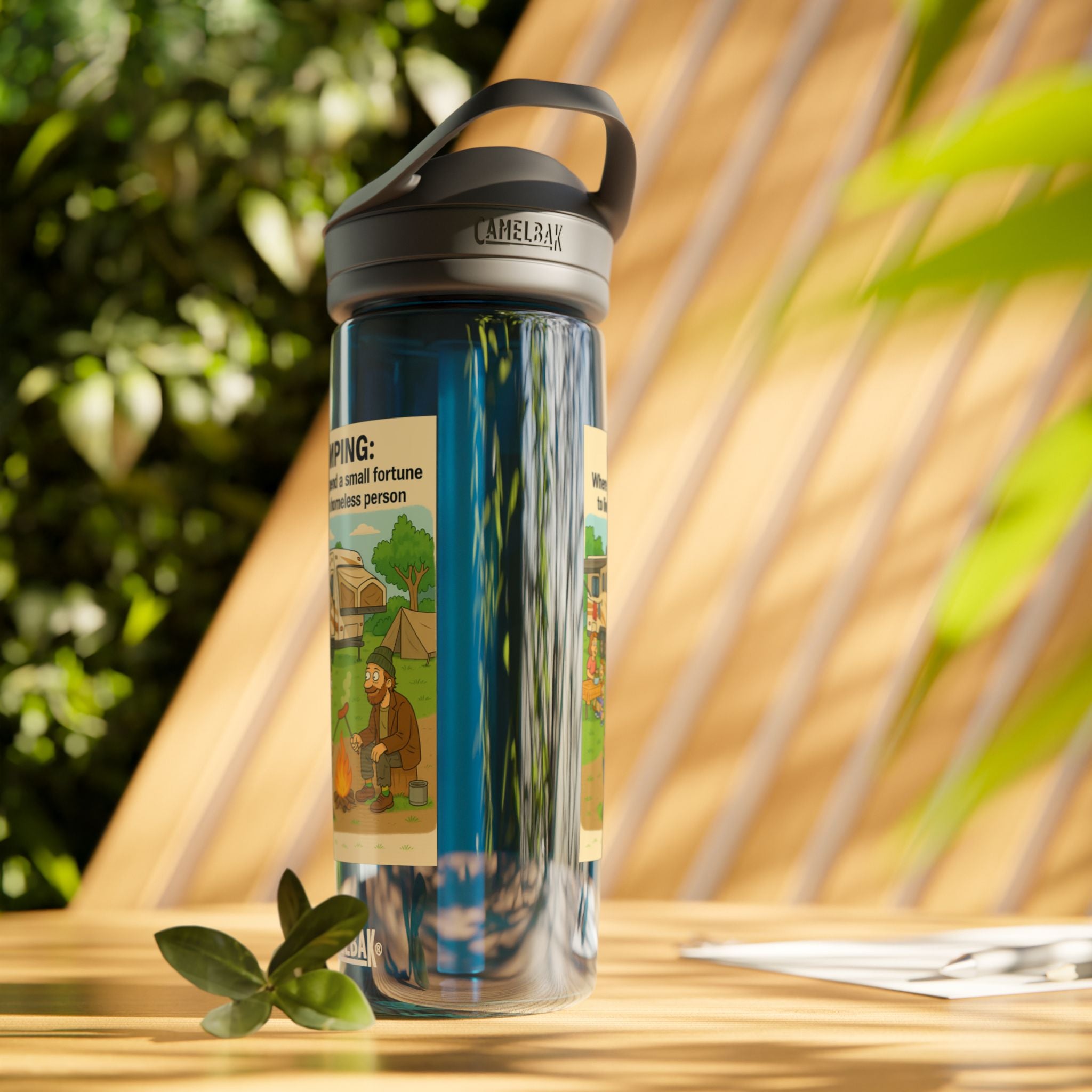 Camping Water Bottle, Funny Outdoor Gift, Hiking Hydration, Adventure Accessory, Eco-friendly Drinkware