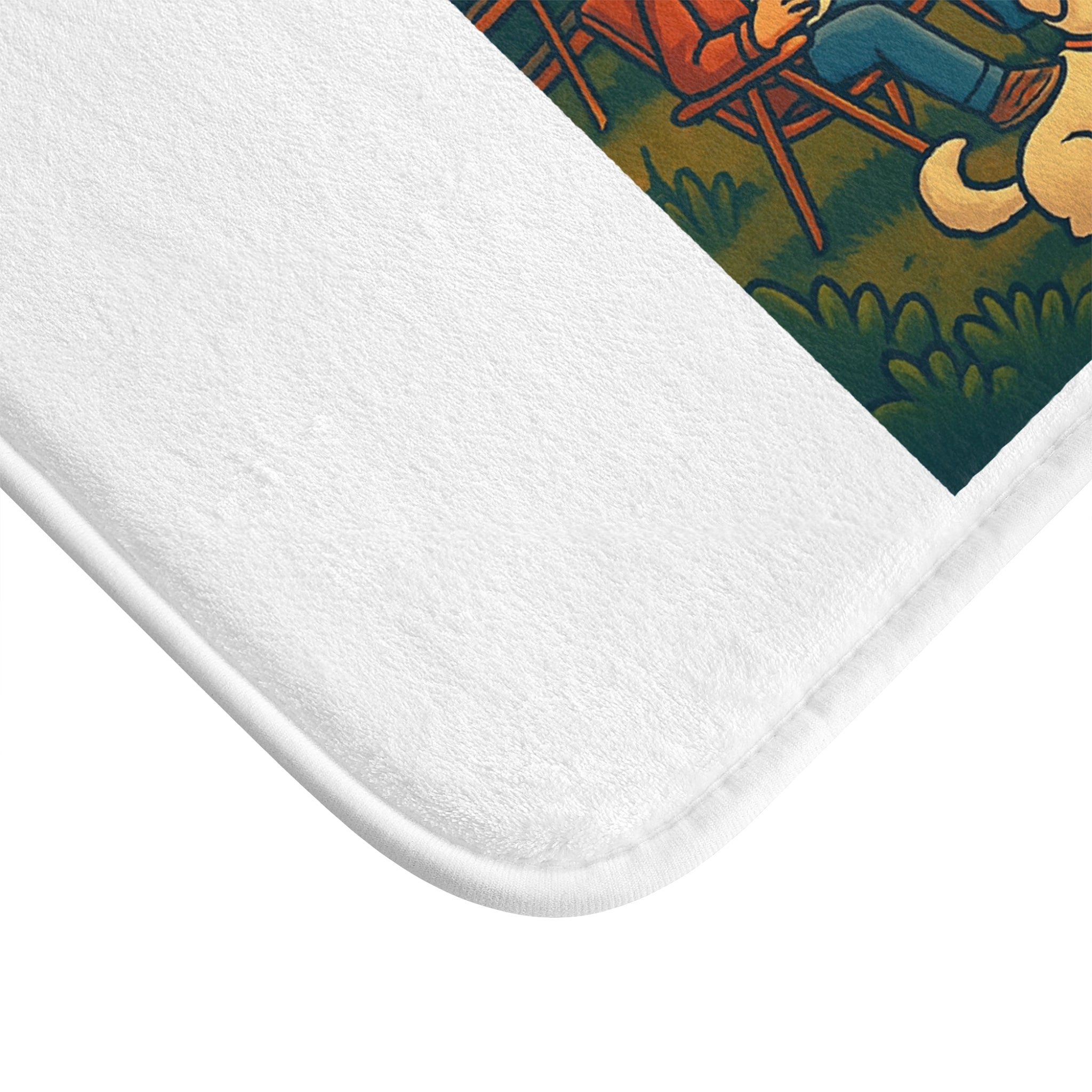 Cozy RV Campfire Bath Mat, Camper Decor, Home is Where You Park It Mat, Camping Gift, Outdoor Enthusiast Bath Rug, Adventure Bathroom Mat