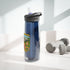 Fun Cartoon Water Bottle, Quirky Drinkware, Motivational Hydration, Eco-Friendly Gift, Ideal for Campers, Perfect for Summer, Donation Theme