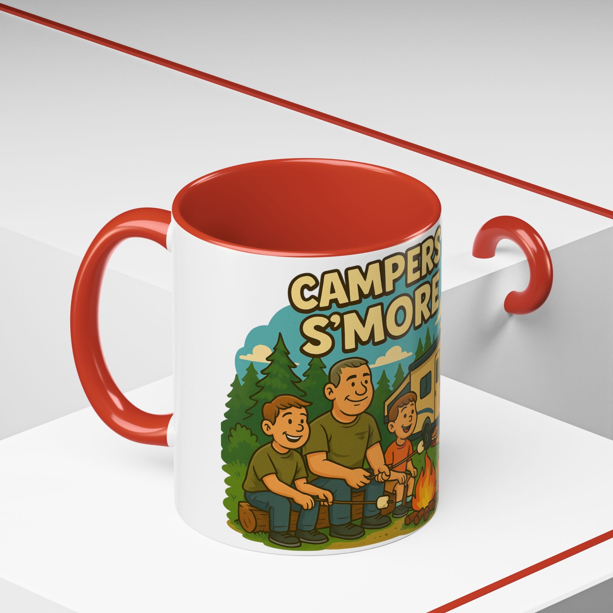 Campfire Adventure Mug - 'Campers Have S'more Fun', Outdoor Coffee Cup for Camping Lovers, Gifts for Nature Enthusiasts, S'mores Jokes
