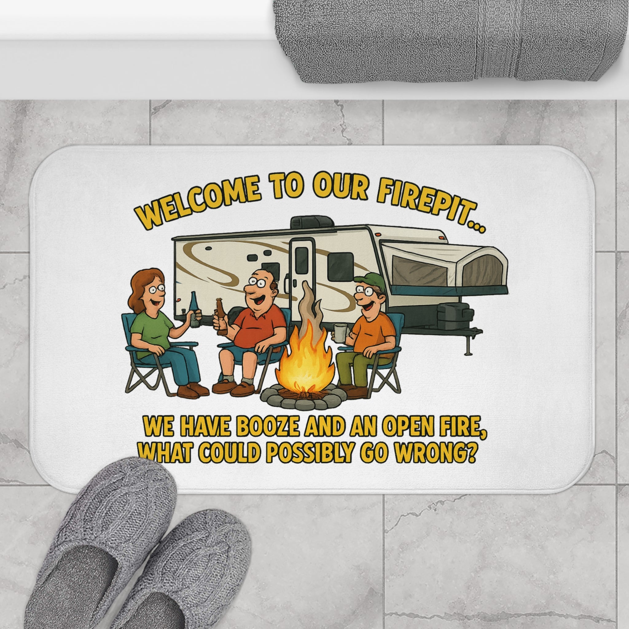 Welcome to Our Firepit Bath Mat - Funny Camping Decor, Cozy Gift for Campers, Outdoor Enthusiasts, Home Bathroom Accessory, Unique [...]