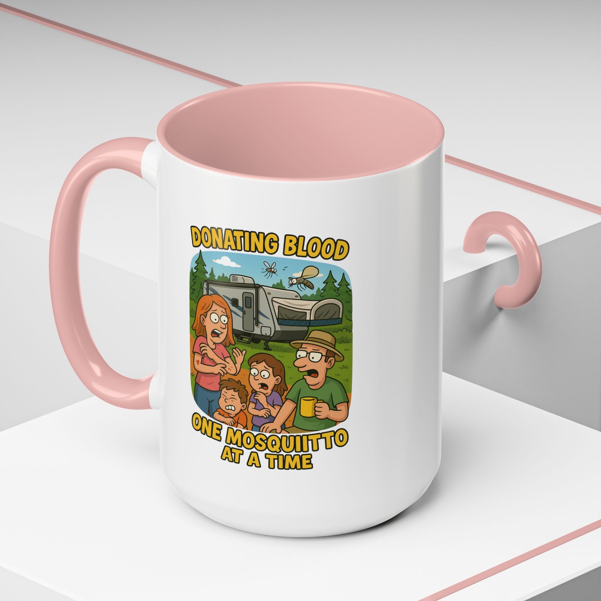 Donating Blood Coffee Mug with Fun Cartoon Design, Unique Gift for Nurses, Healthcare Workers, Humorous Office Mug, Blood Donation Awareness