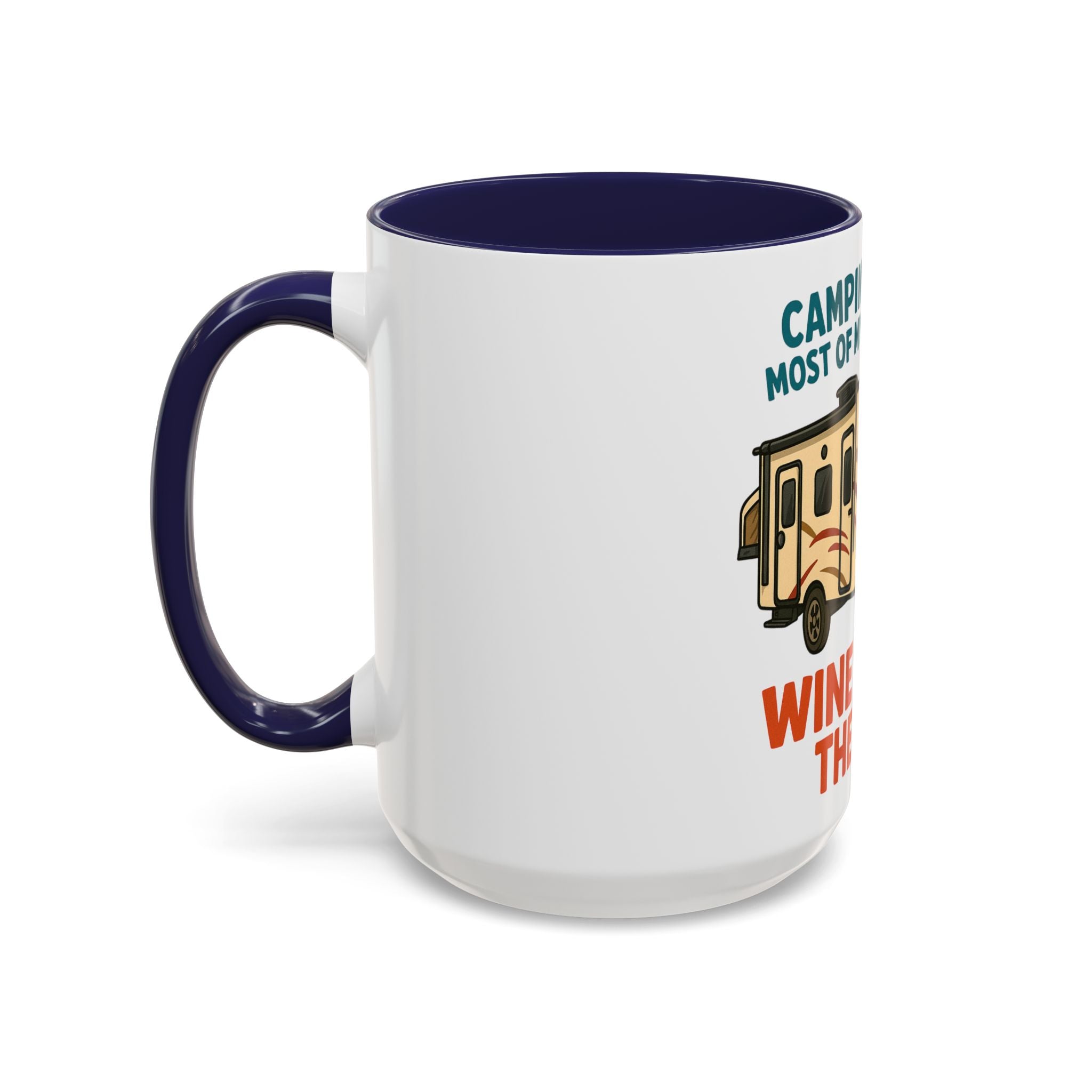Camping Coffee Mug - Wine Solves the Rest - Fun Camper Mug for Nature Lovers, Gift for Adventurers, Travel Mug, Coffee Lover's Gift
